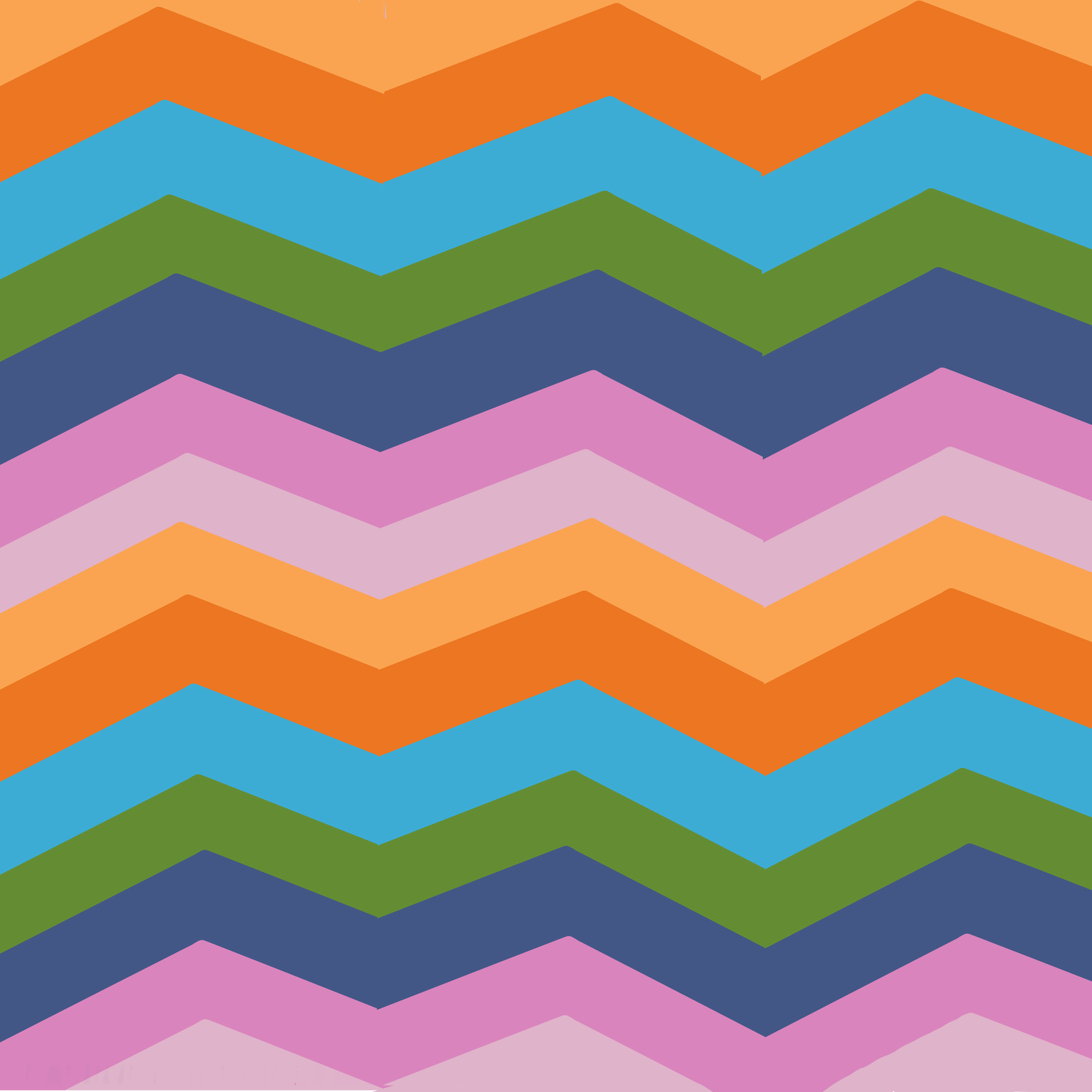 Rainbow chevron zigzag pattern in teal, pink and orange, Hopes and Dreams collection surface pattern design for licensing