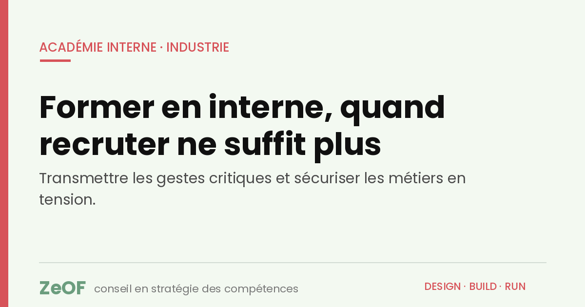 académie interne dans l'industrie, transmission des savoir-faire et métiers en tension