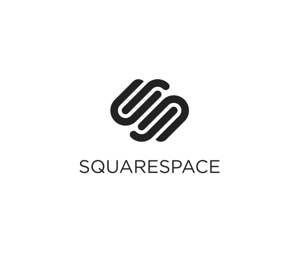 Squarespace logo med tekst under