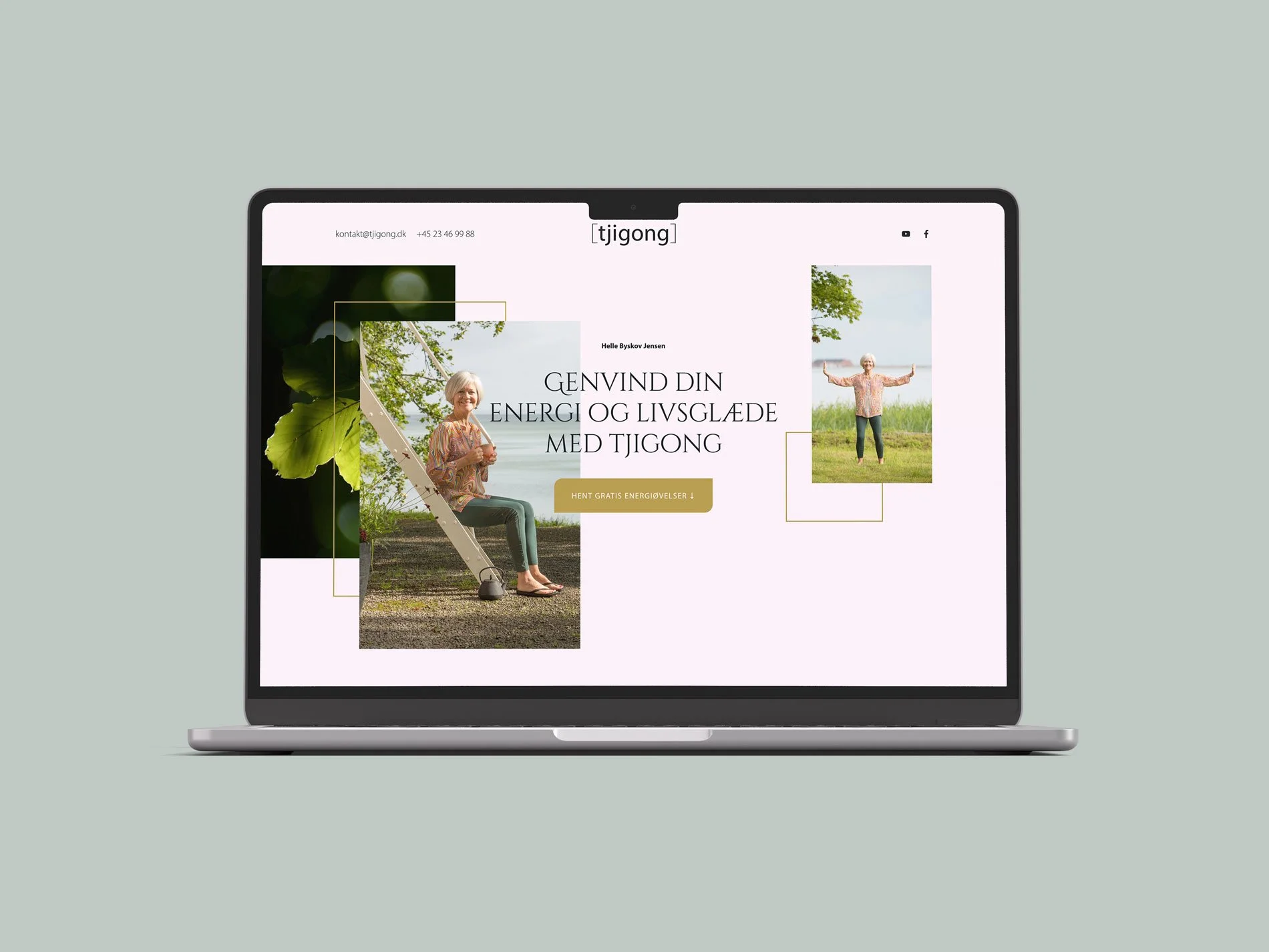 Hjemmeside på laptop