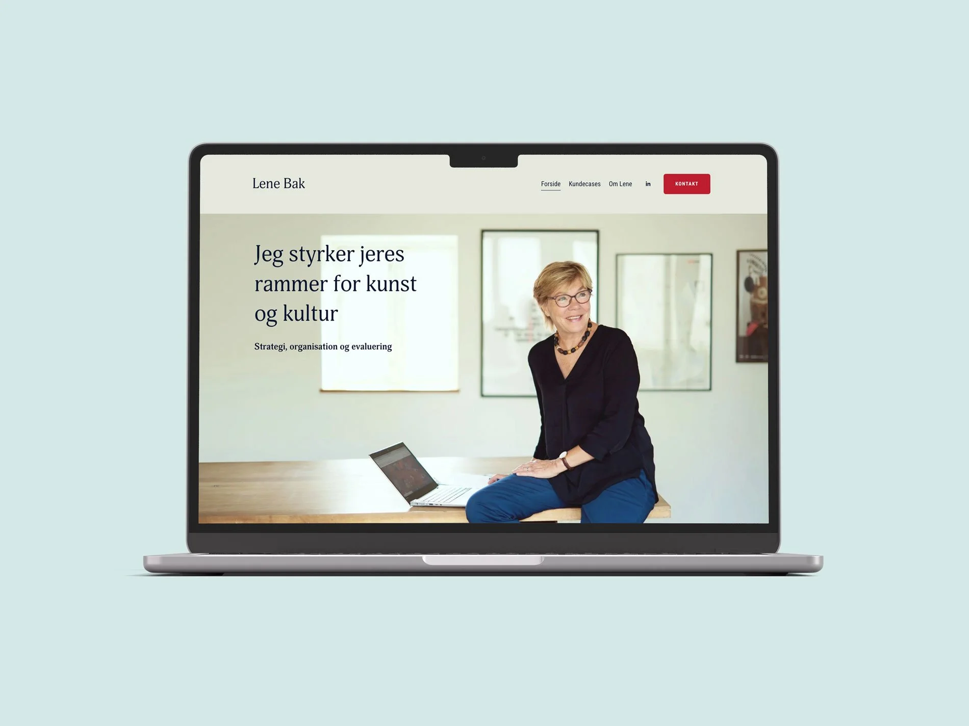 Hjemmeside på laptop