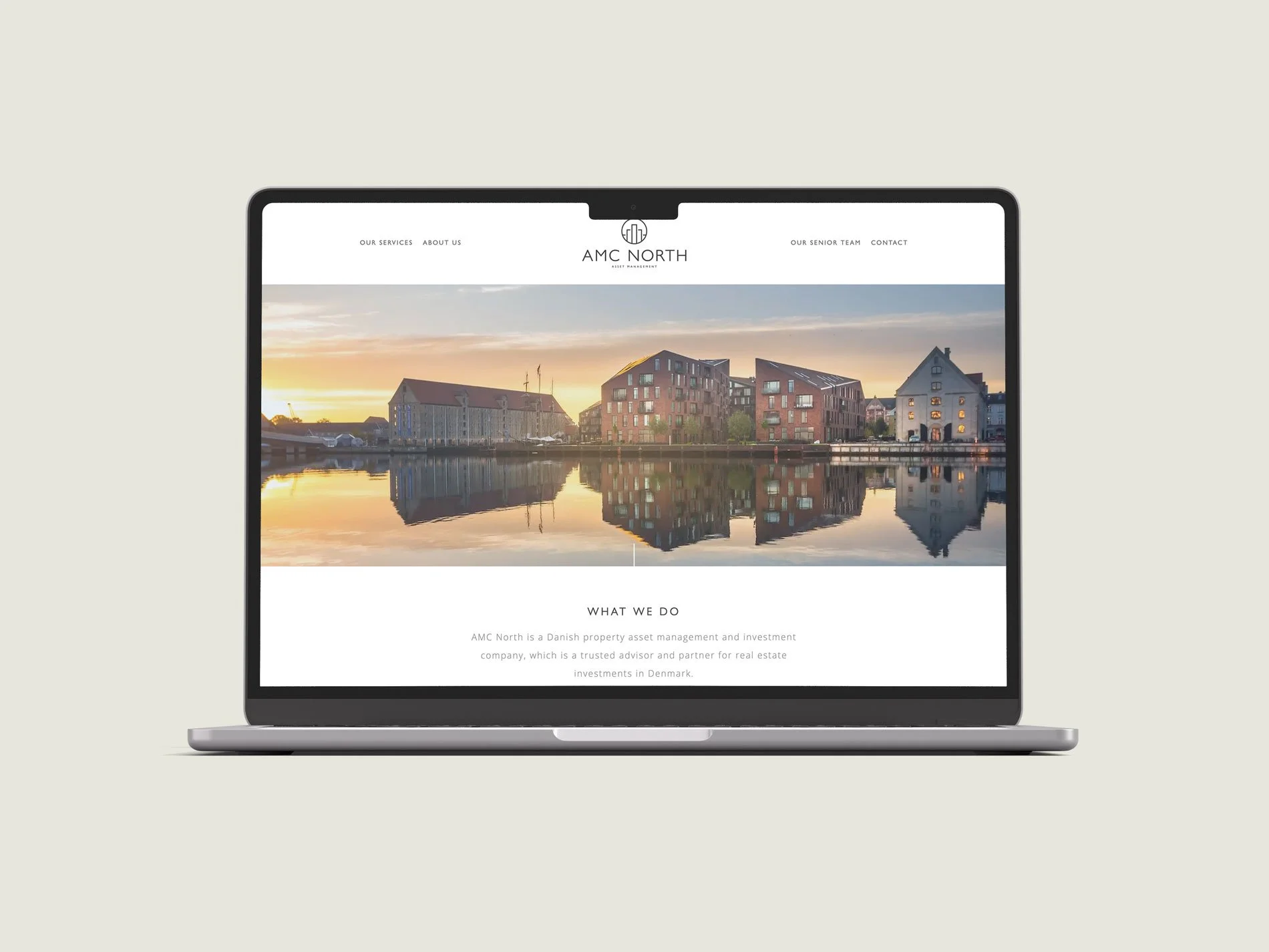 Hjemmeside på laptop