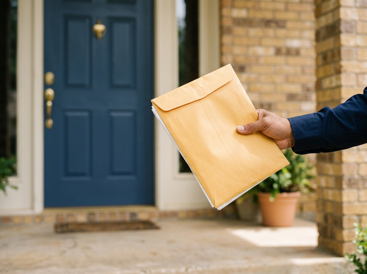 Process server delivering legal papers in Melissa, McKinney and DFW, Texas