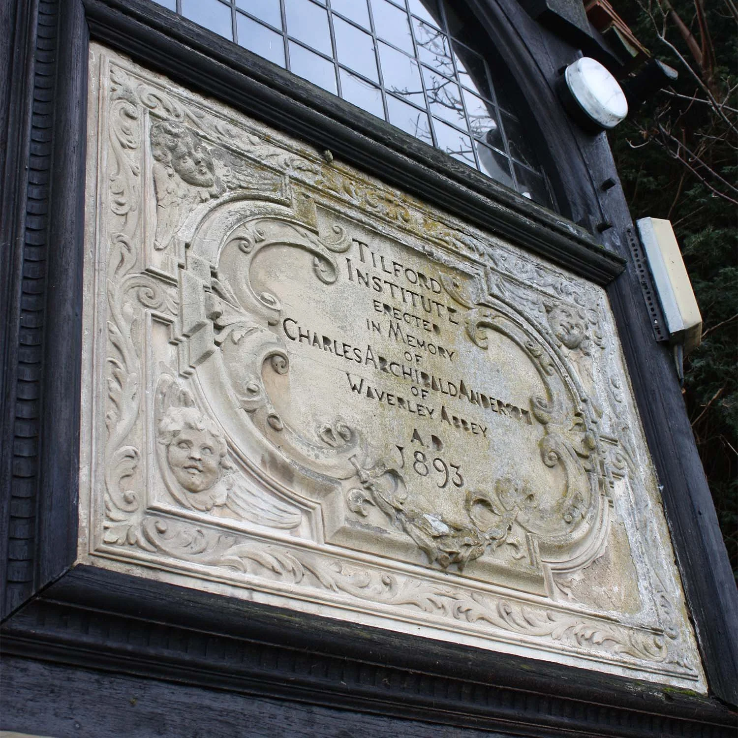 Tilford Village Hall plaque