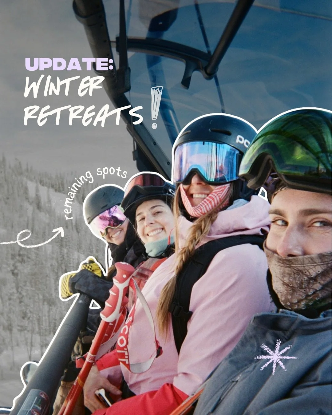 A little winter retreat update to share where we&rsquo;re at for this upcoming season, including important &ldquo;need to know&rdquo; dates, information and more 🫶 Drop your questions below!
⠀⠀⠀⠀⠀⠀⠀⠀⠀
➡️ Jan 22-25: Jackson Ski Retreat
Currently sold