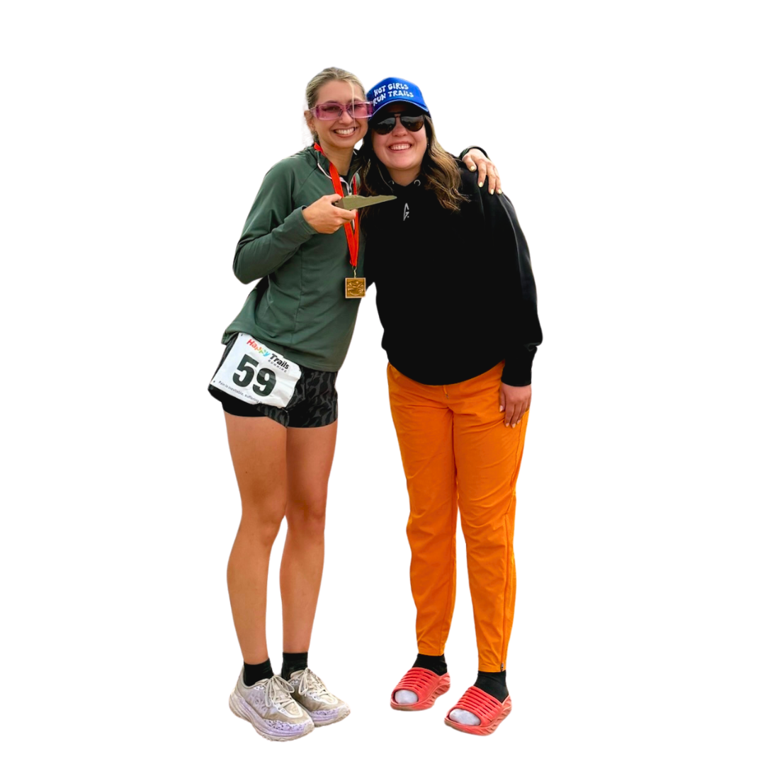 Andrea and Sara Mo, the Girl Get After It Salt Lake City Community Leads, after a trail race