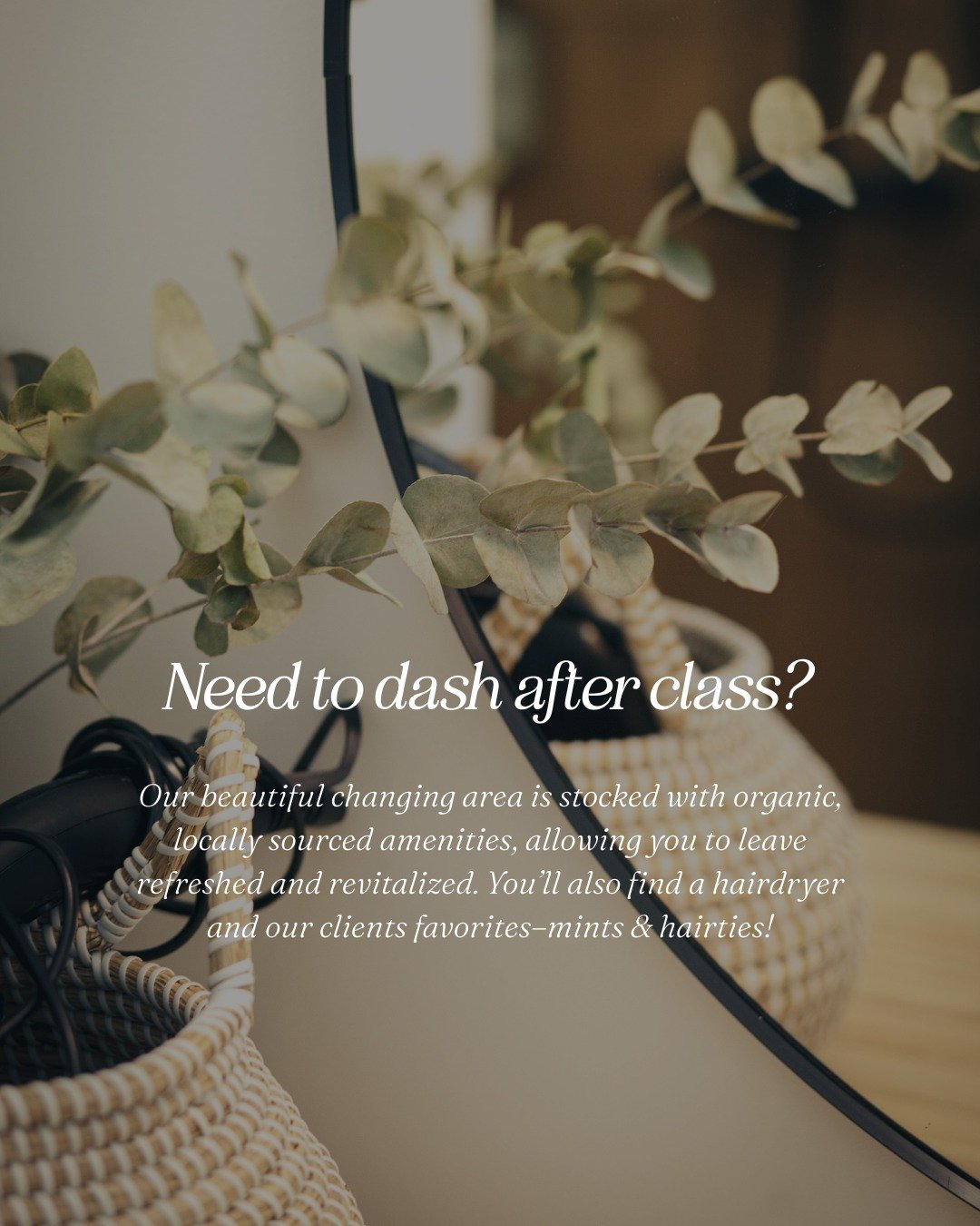 At N&uacute;naCollective, every detail is designed for your post-class ease💫
Showers available, thoughtful touches, and all the little luxuries to leave refreshed and renewed.