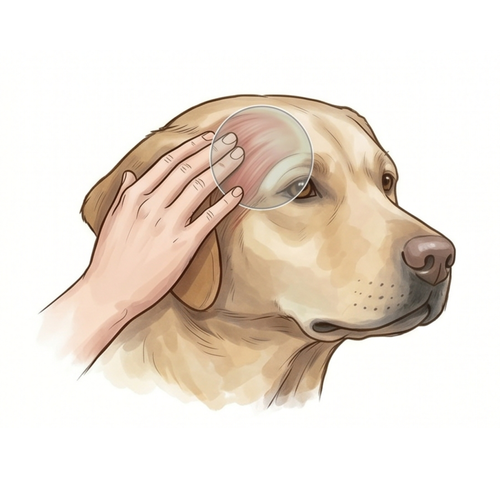 Temporal muscle assessment illustration