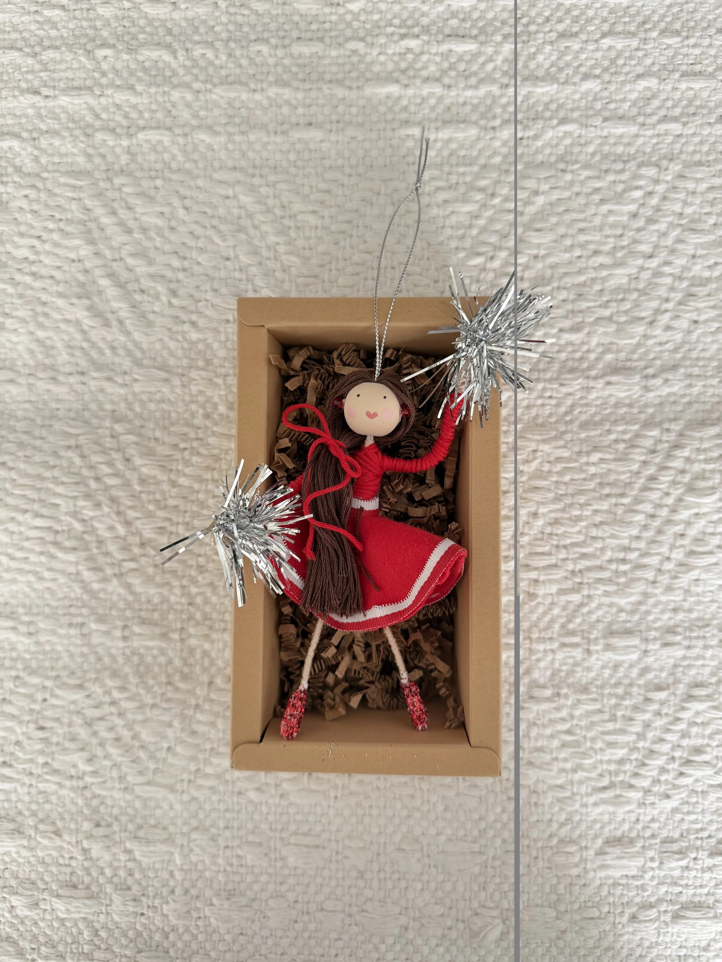 Wire Doll Ornament- Cheerleader