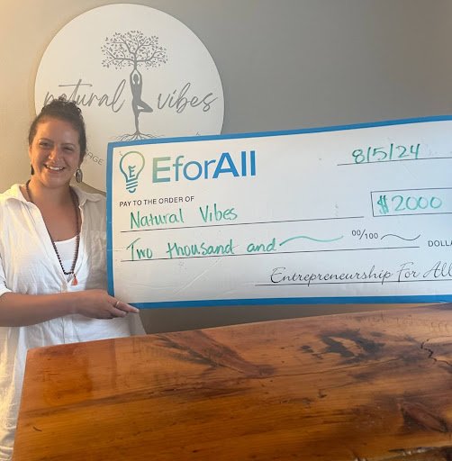 August 2024 - Alex is awarded monies due to her achievements in the EforAll Business Accelerator Program.