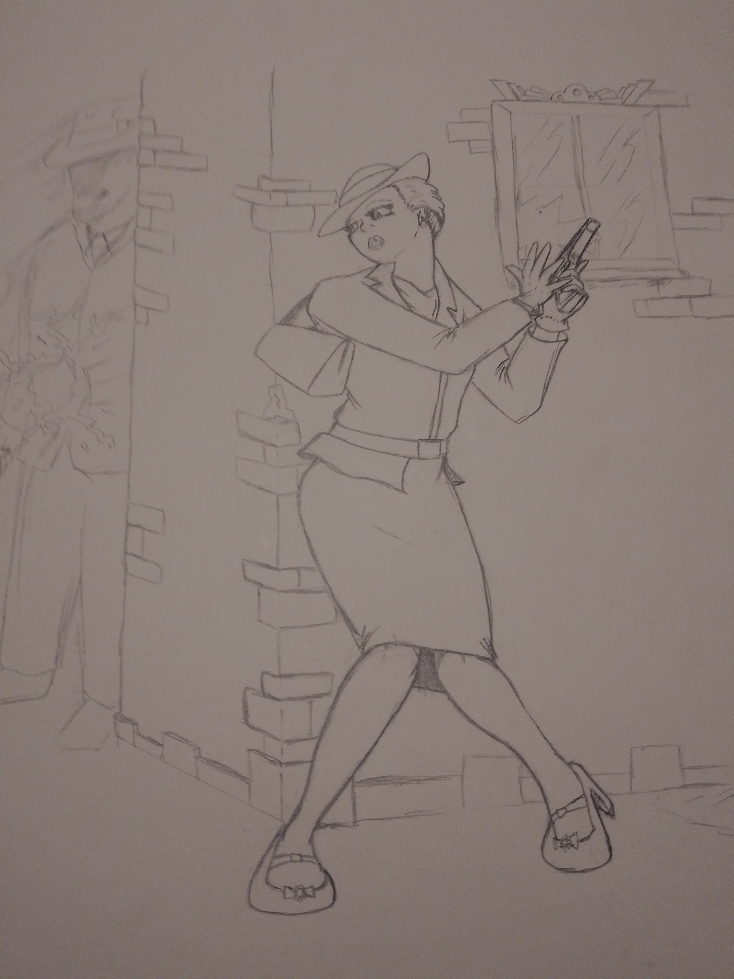A pencil sketch of Vicki Wetherbee.