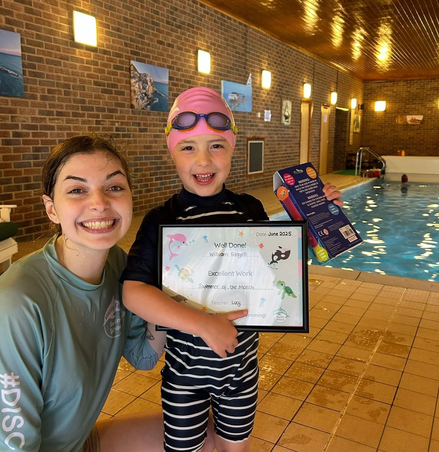 🌟 Swimmer of the Month &ndash; June 🌟

Well done William! 

After lots of hard work, he has overcome one of his biggest challenges: confidently putting his face in and jumping in with submersion. He now loves waving to Lucy underwater and is workin