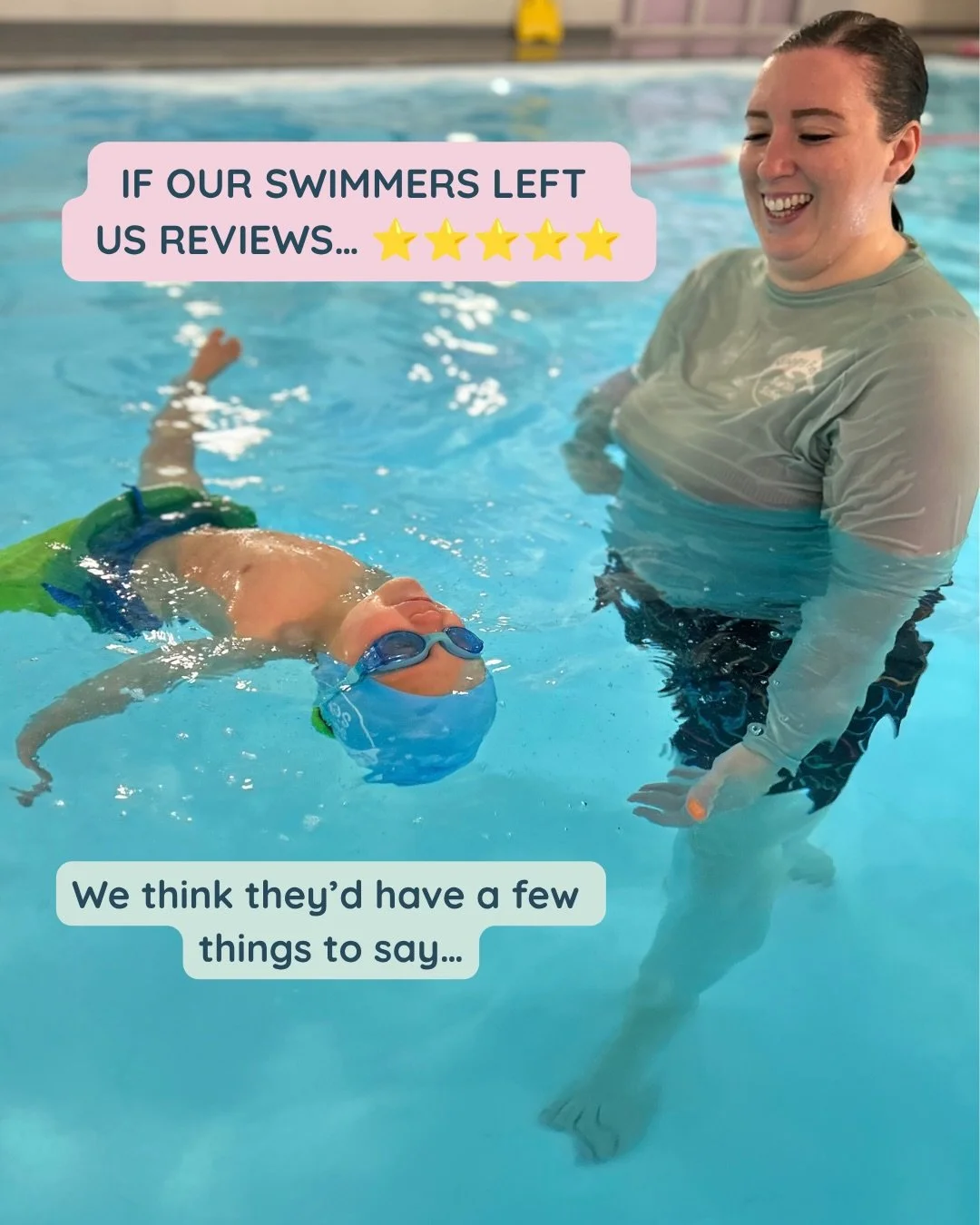 If our swimmers could actually write the reviews, we&rsquo;re not sure we&rsquo;d recover 😂

Luckily for us, they&rsquo;re usually too busy swimming, splashing and keeping our teachers on their toes to leave one.

⭐️⭐️⭐️⭐️⭐️ 

#discoveralove #happyf