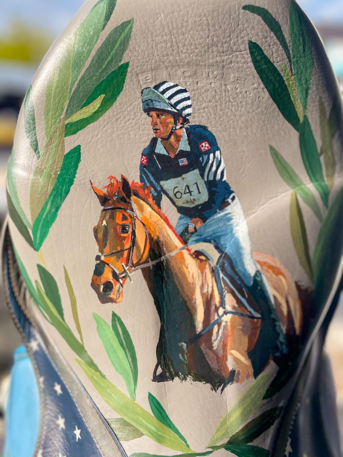 Boyd Martin's Stubben Saddle Painted by Larissa Ann Boyd and Blackfoot Mystery.jpg