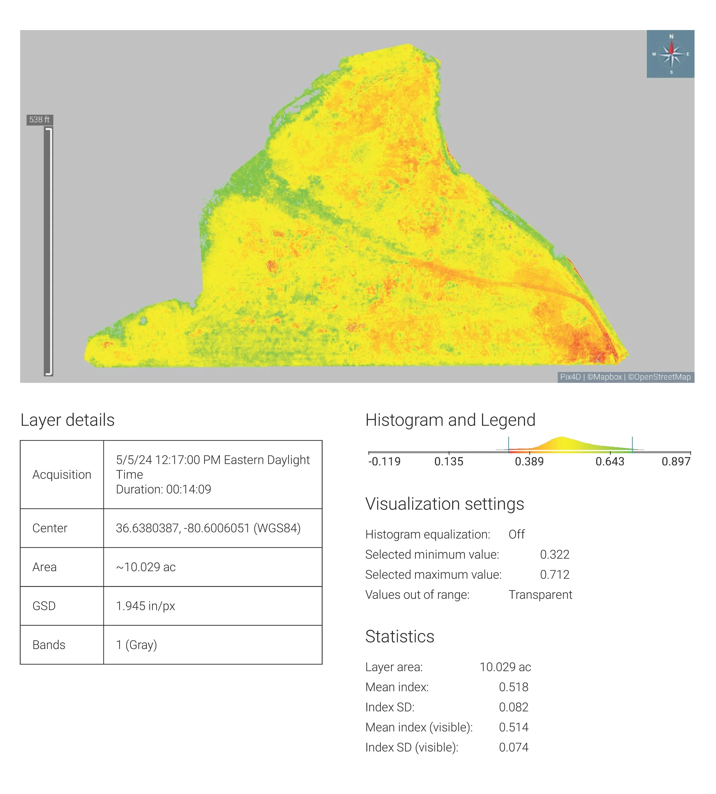 The moisture and nitrogen report can show where to allocate supplementary nitrogen and where water is draining away from