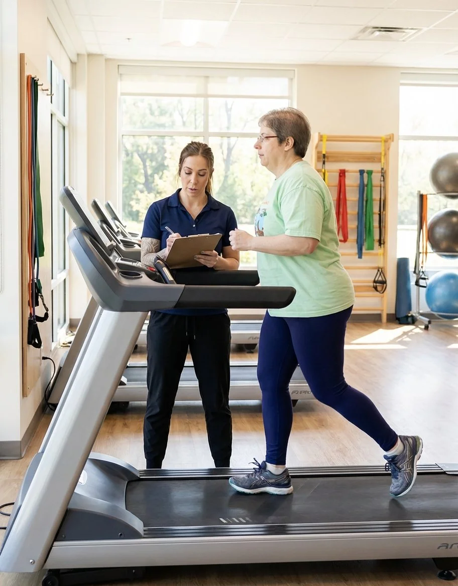 Patient working with a provider at a performance physical therapy clinic in Rhinelander