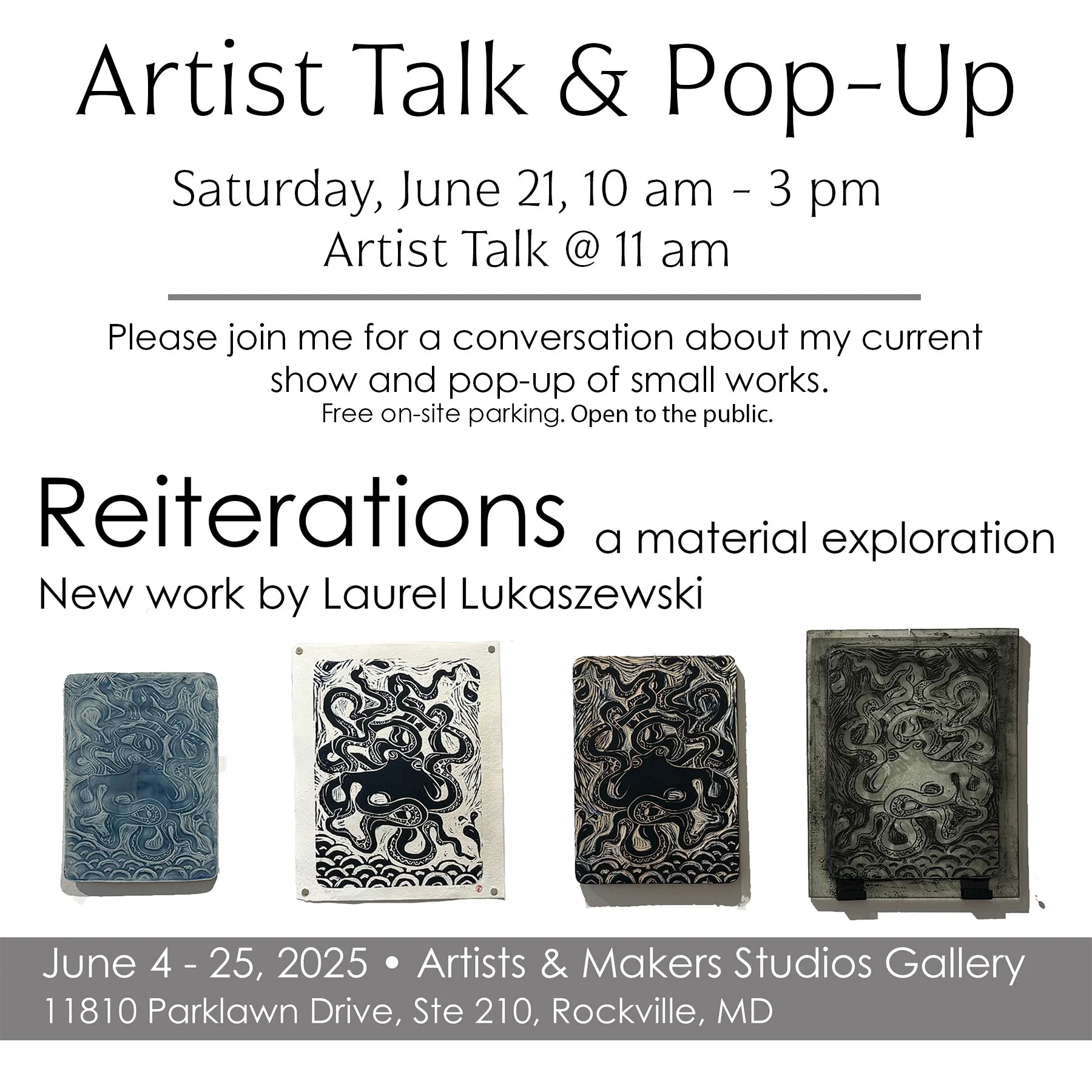Artist Talk & Pop-Up: Reiterations