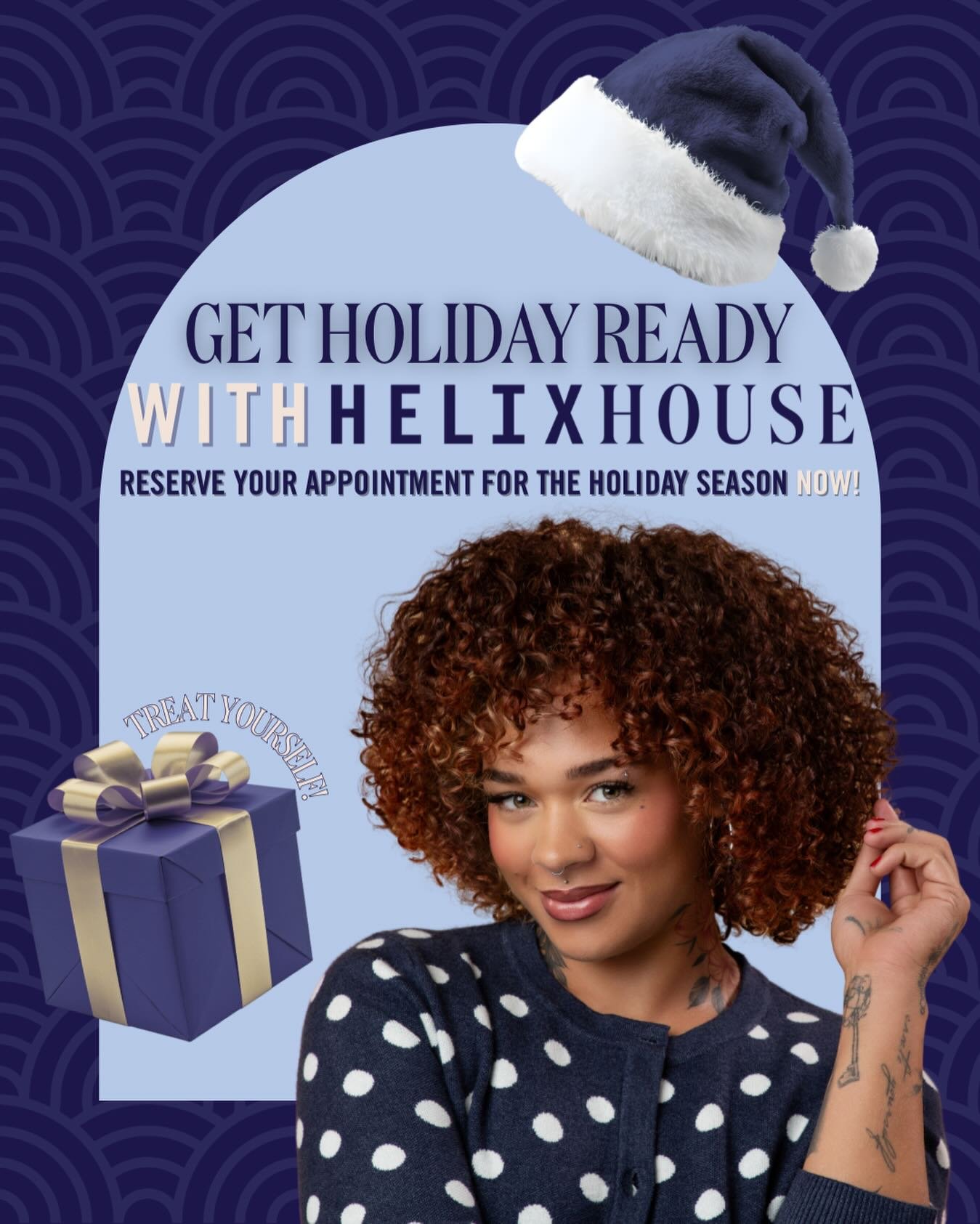 🌀Curlfriends! It&rsquo;s time🎄🎅Holiday hair is calling and appointments are filling up fast! 

🌀Reserve your appointment now before they&rsquo;re gone&mdash;let&rsquo;s get you glowing for the season✨

🌀Helix House provides expert care for curly
