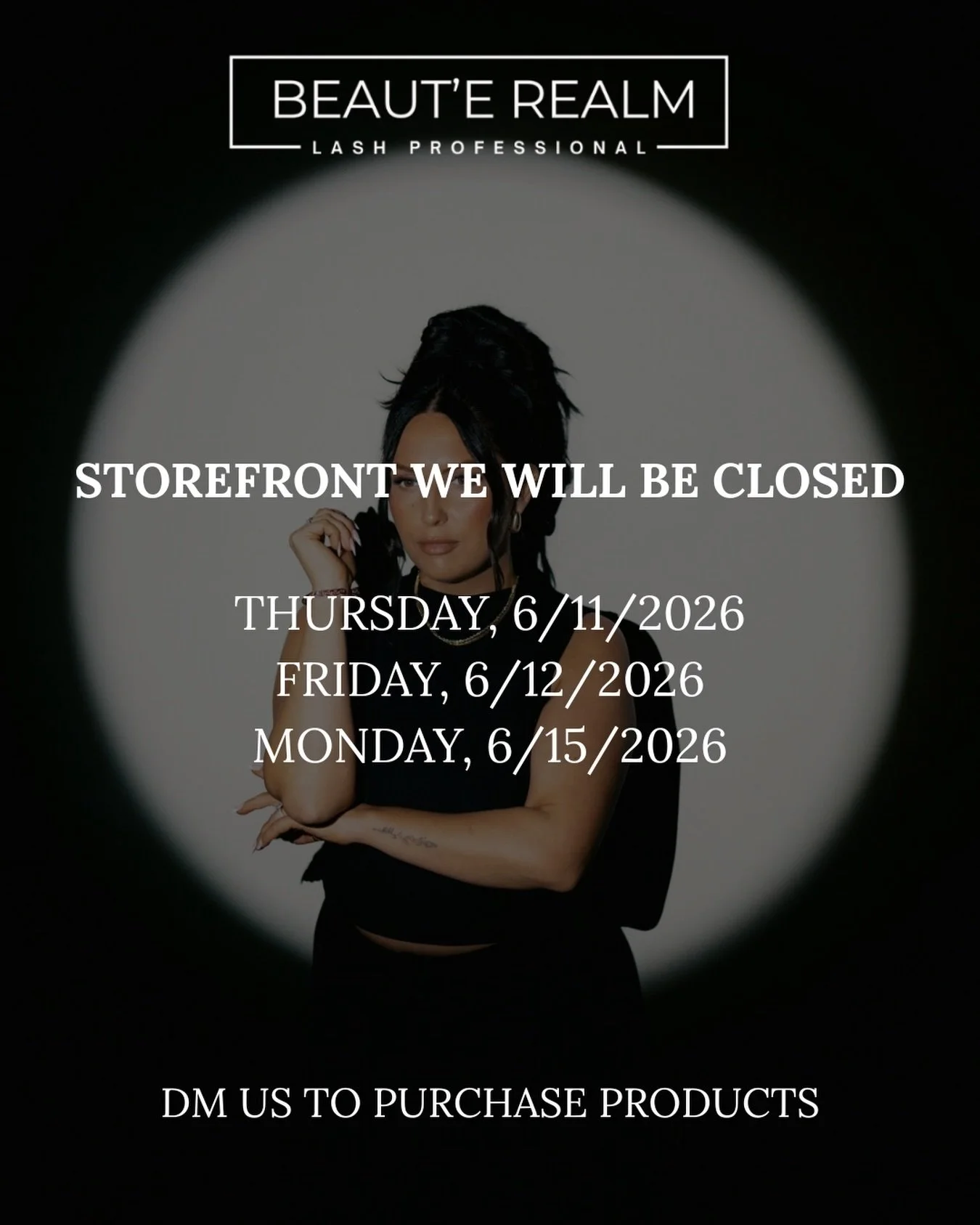 ✨ Hey Lash Babes! ✨

Just a little heads up! 💌 Our storefront will be taking a short break on:

🖤 Thursday, June 11
🖤 Friday, June 12
🖤 Monday, June 15

Need to grab your lash essentials? Don&rsquo;t worry&mdash;we&rsquo;ve got you! 🤍 Simply sen