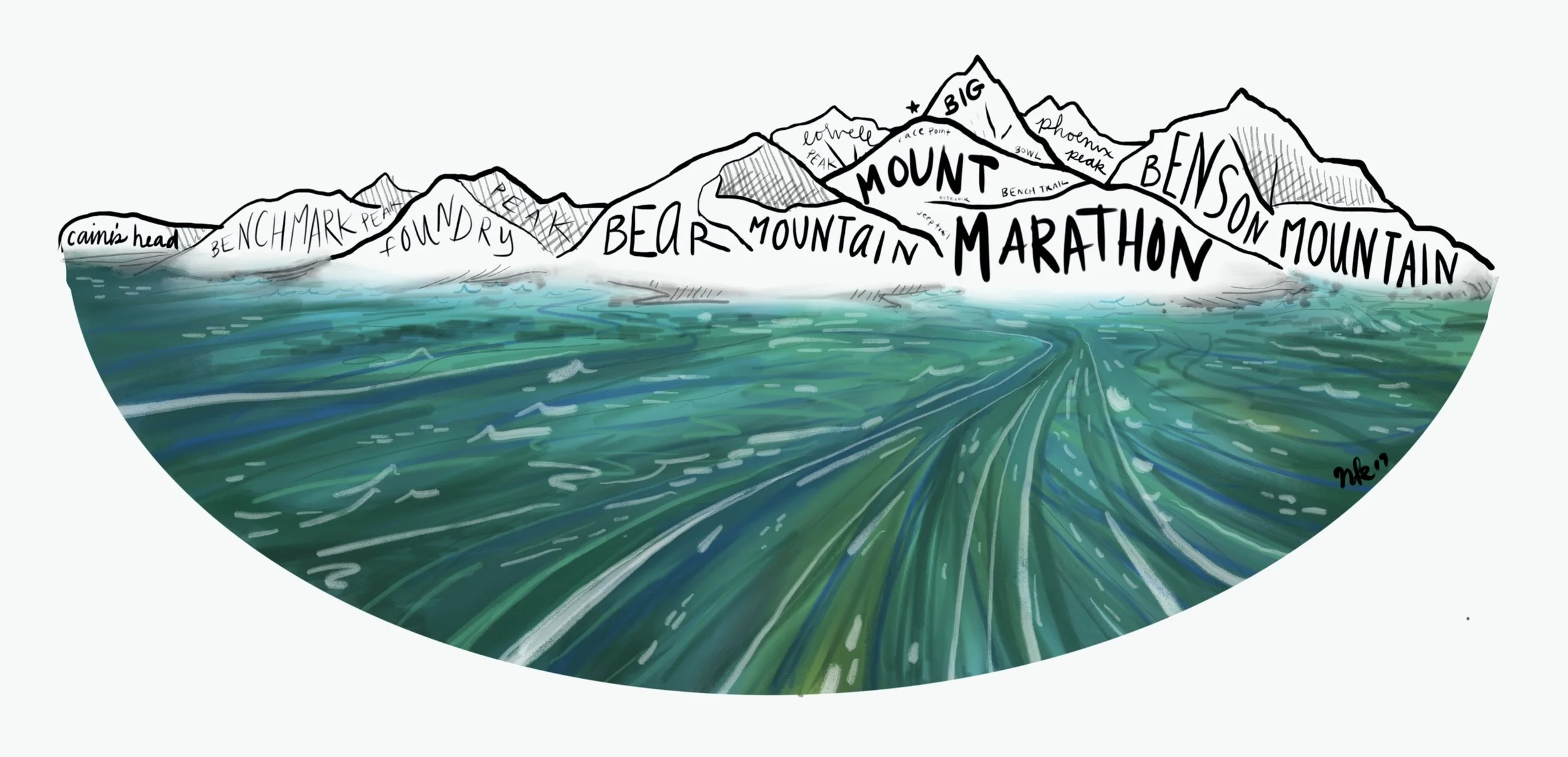 initial design of the mountains behind Seward, Alaska.