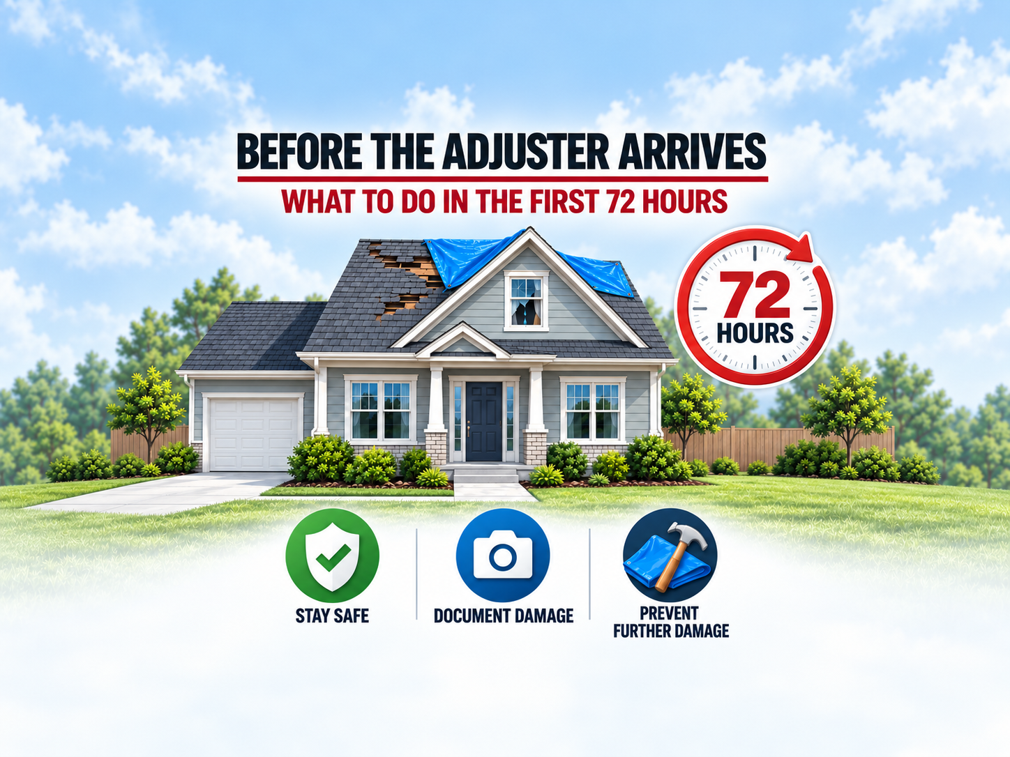 Before the Adjuster Arrives: What to Do in the First 72 Hours