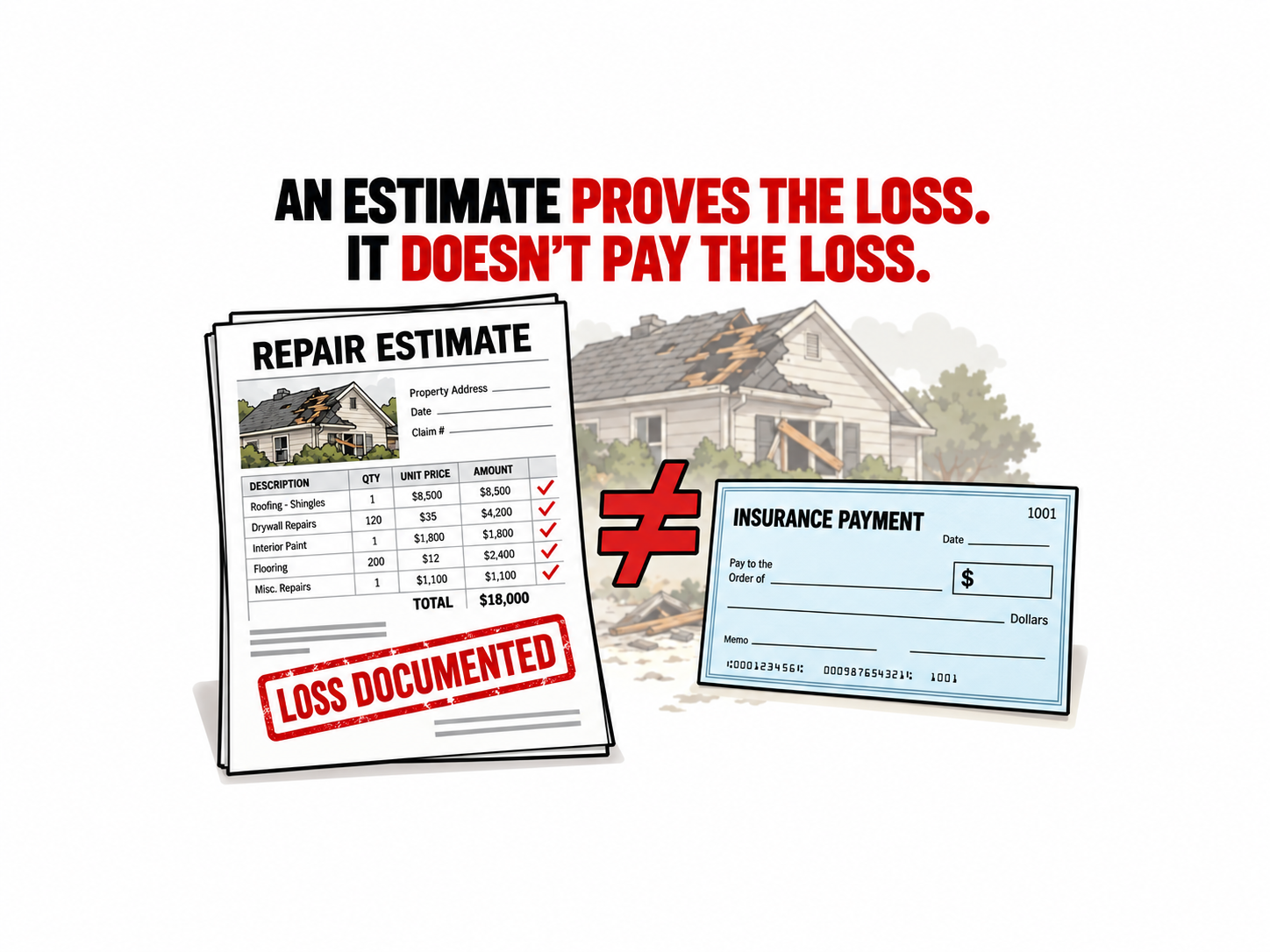 An Estimate Proves the Loss. It Doesn't Pay the Loss.