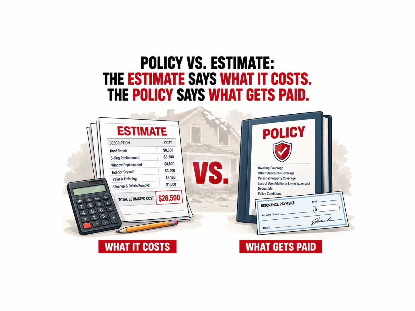 Policy vs. Estimate: The Estimate Says What It Costs. The Policy Says What Gets Paid.