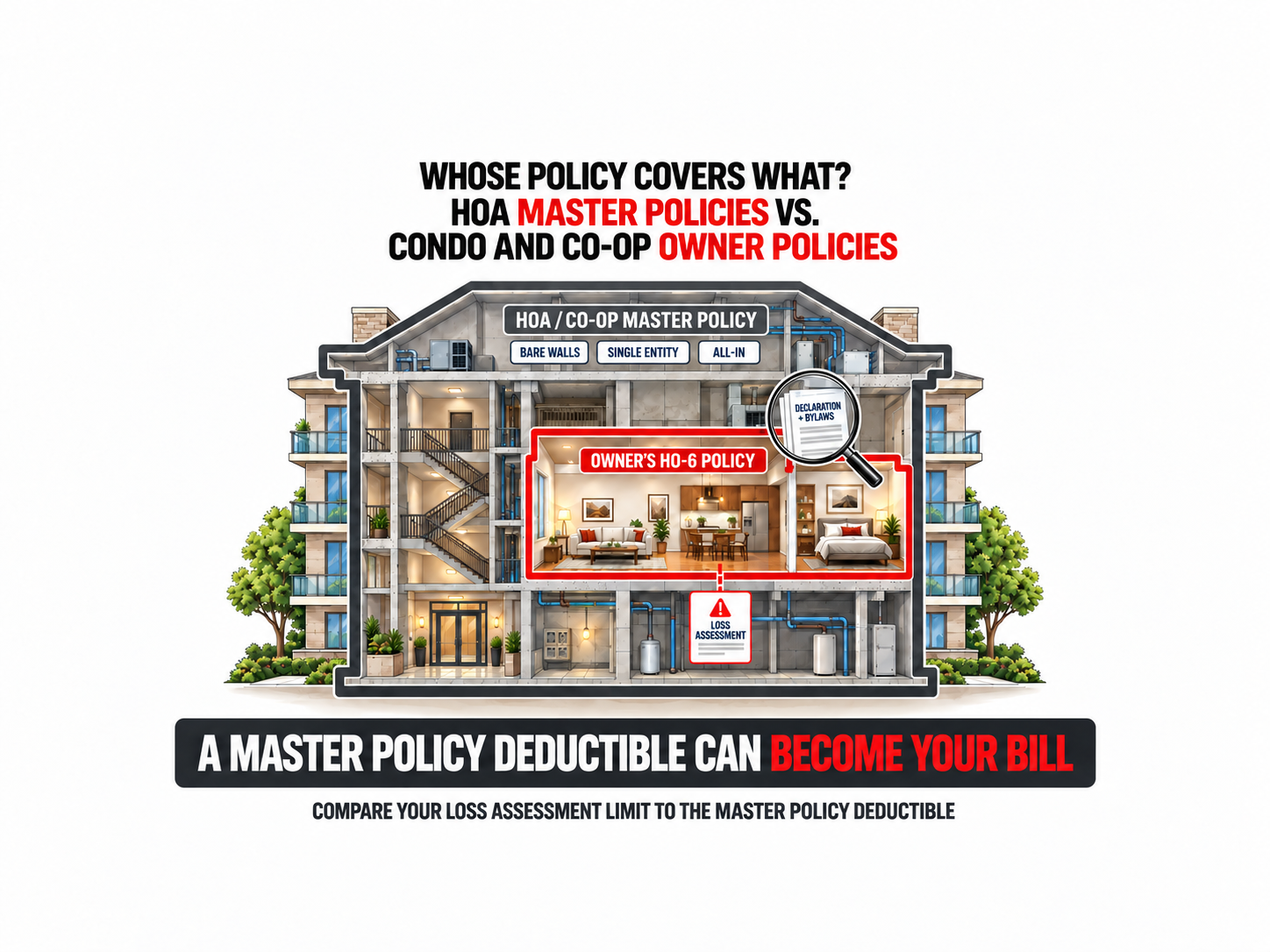 Whose Policy Covers What? HOA Master Policies vs. Condo and Co-op Owner Policies