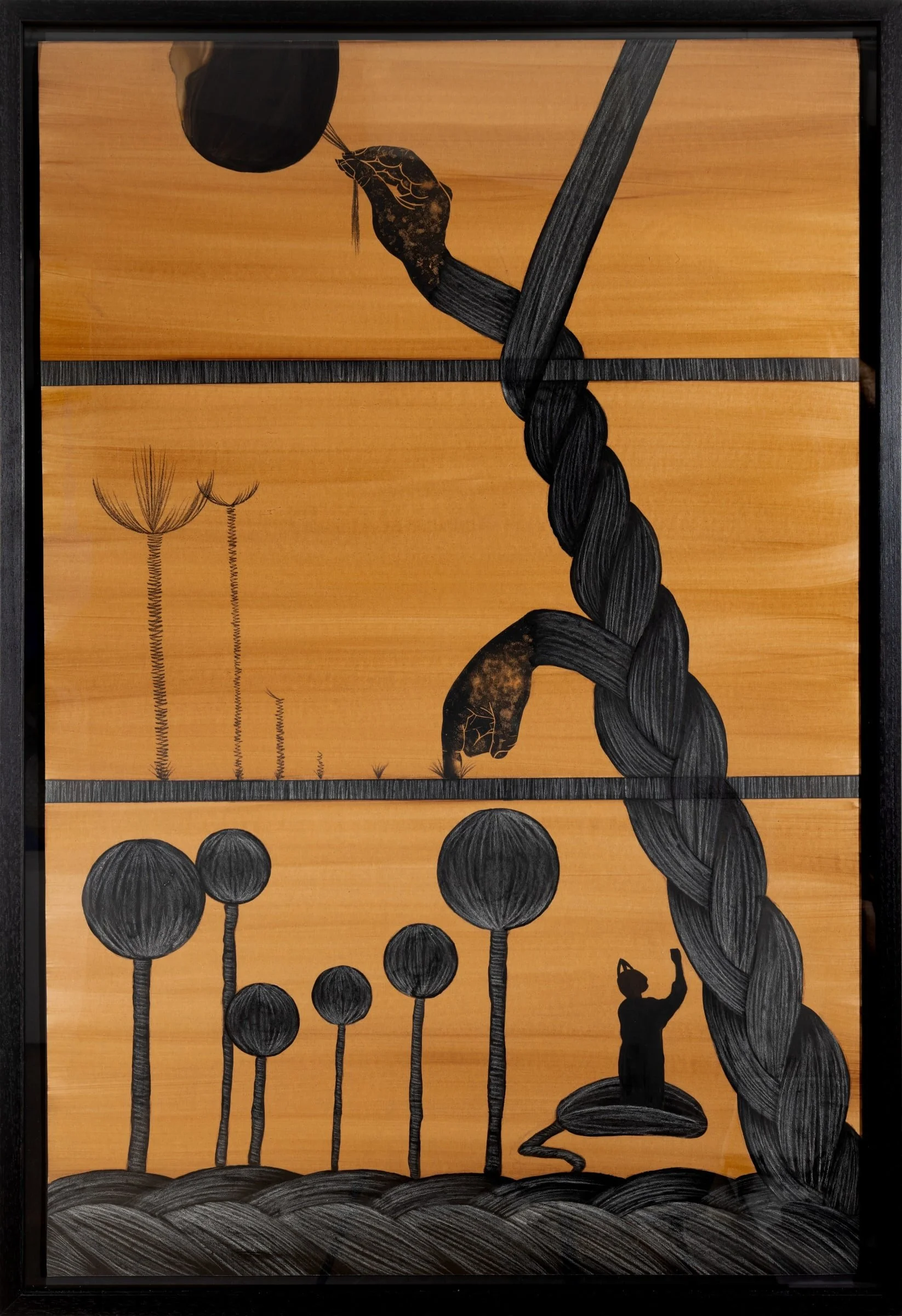 'Planting the Hybrids' | 2025 | Pastel pencil, coloured pencil, ink and acrylic on sanded pastel paper