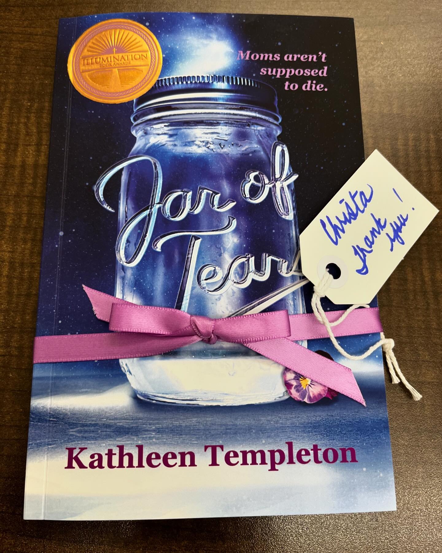 So excited to get my copy of Kathleen Templeton&rsquo;s debut novel today! Kathleen lost her mother at a young age and has written a fictional story based on her personal experience of coping with grief.  Jar of Tears has won several awards. Kathleen