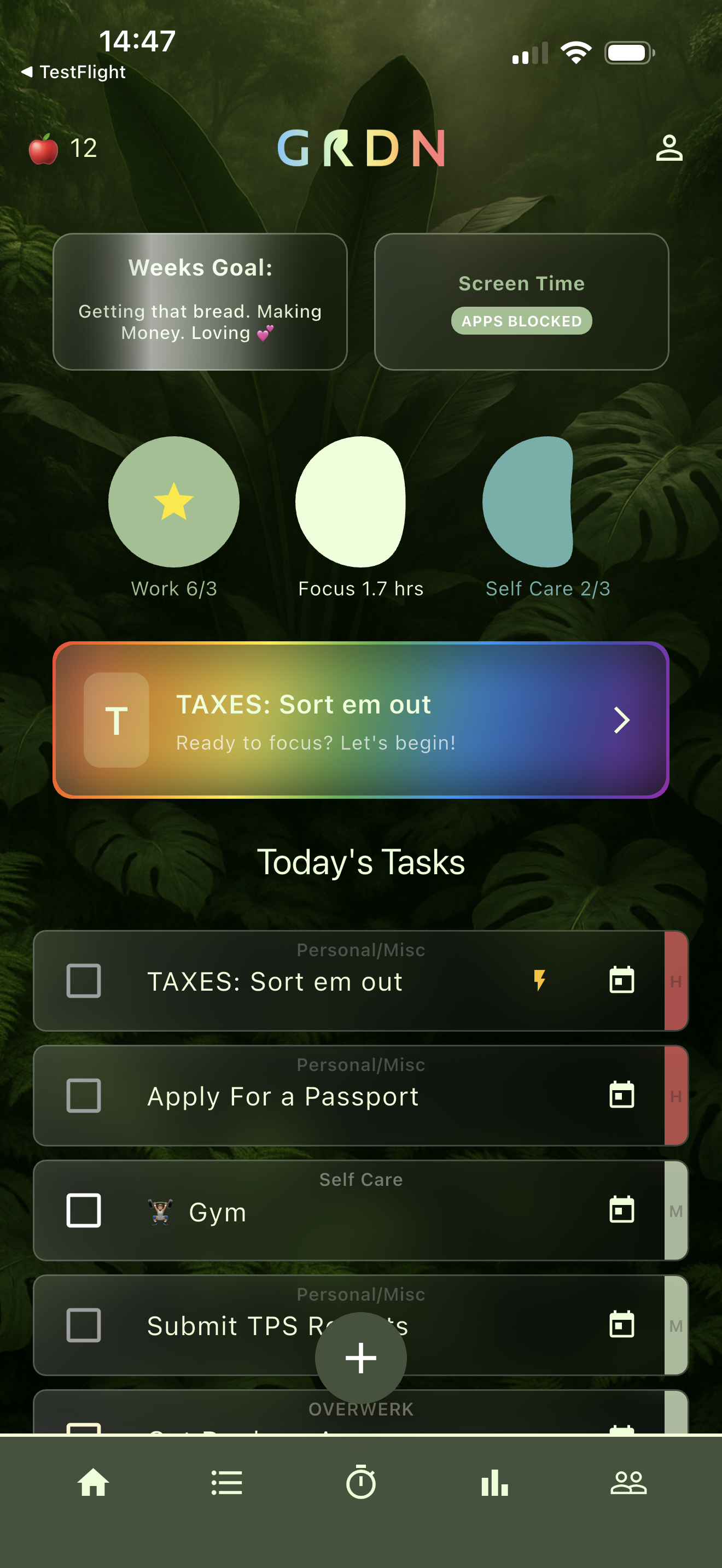 GRDN: Mindful Productivity