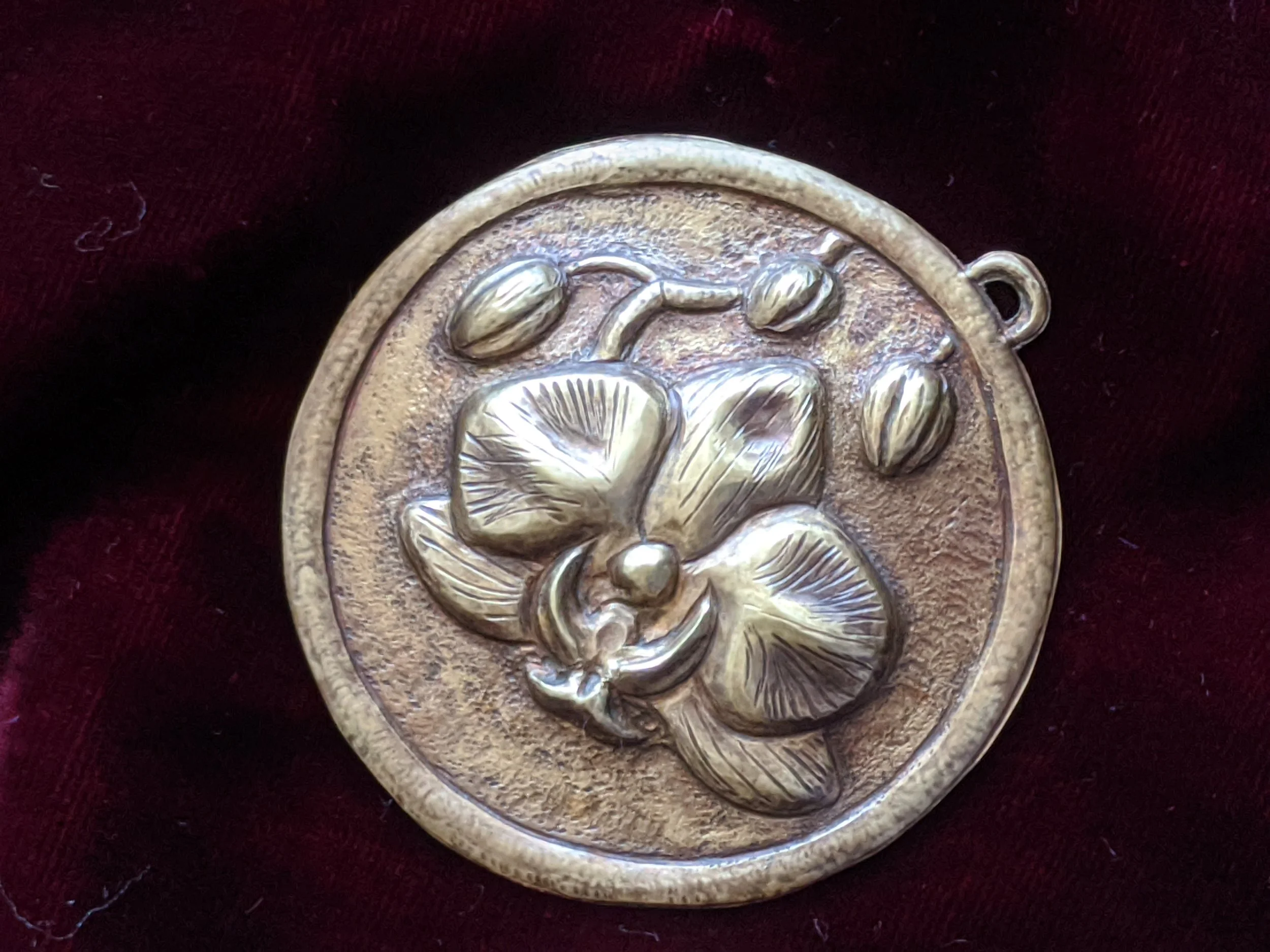 Orchid Medallion, Brass