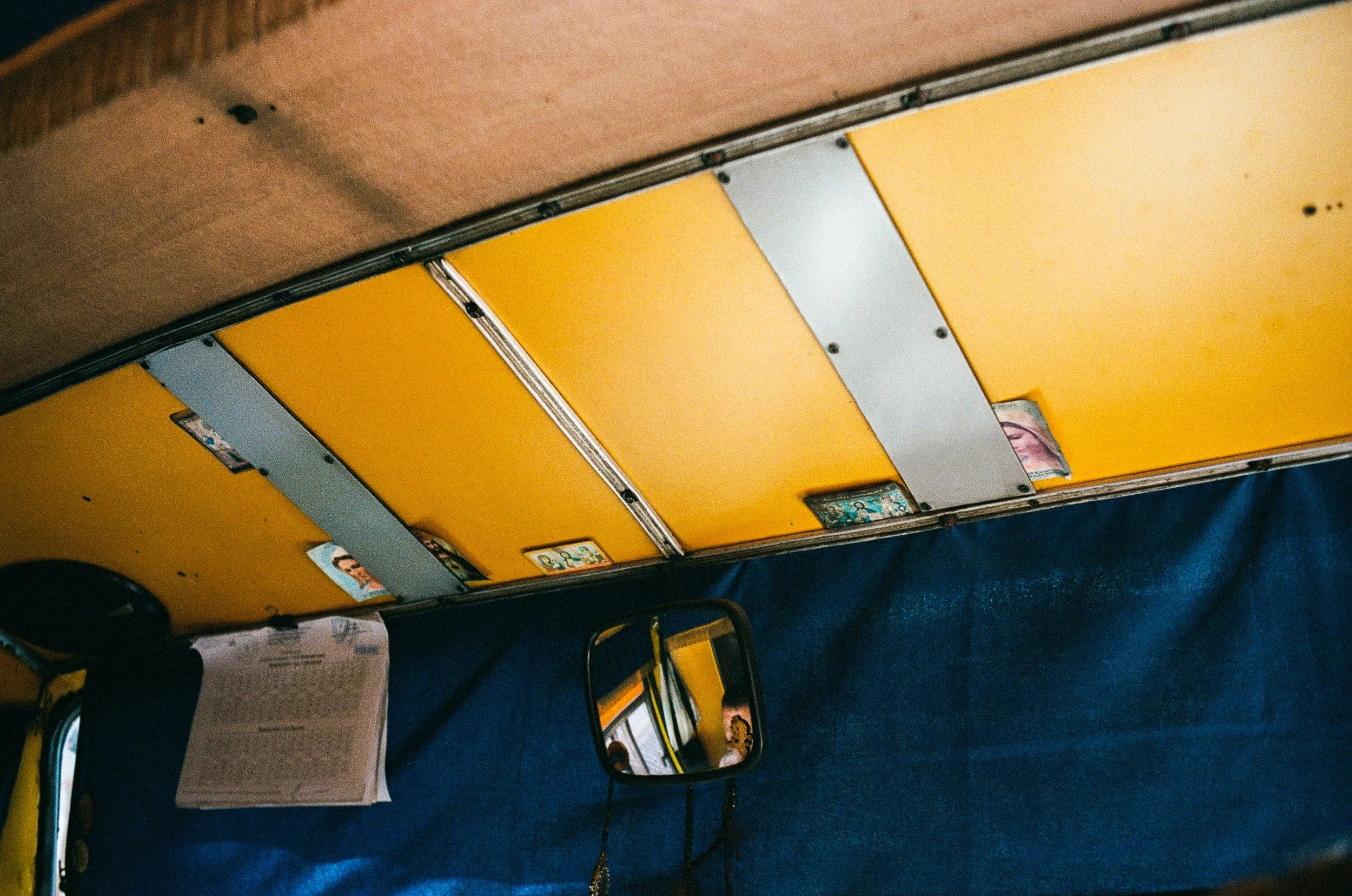 Bus driver's cabin. Lviv.