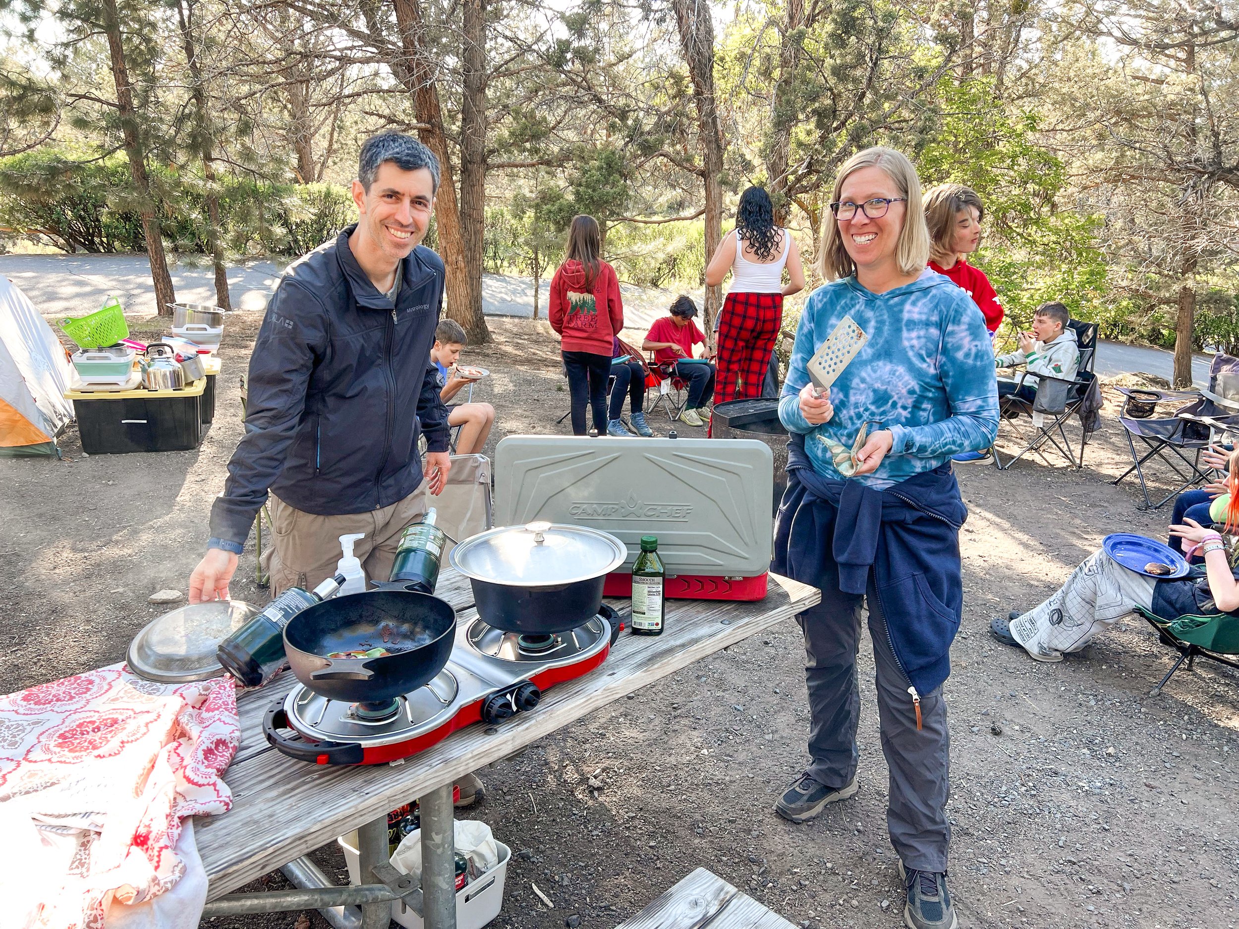 Parents on a camping trip