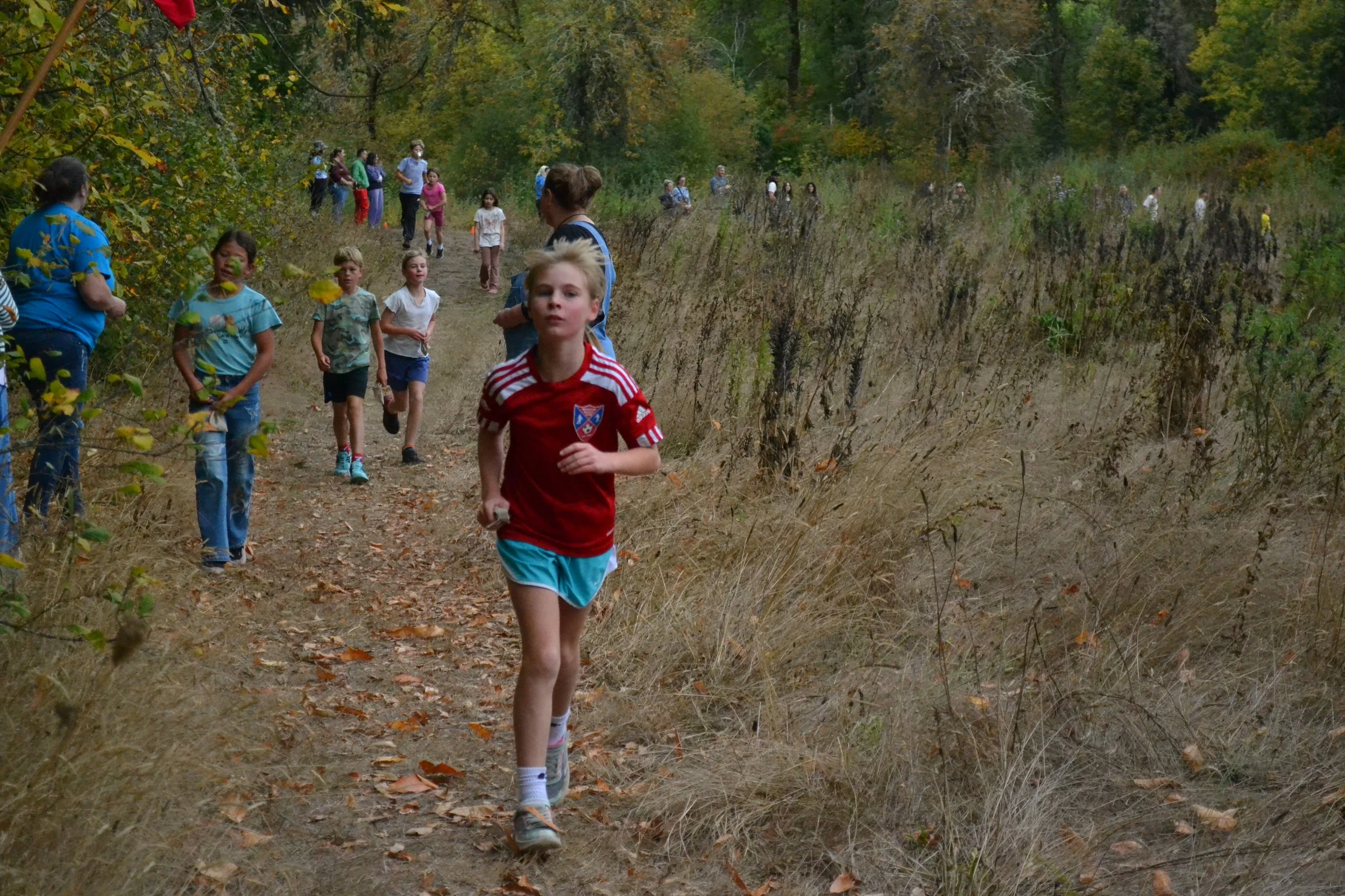 student running at farm