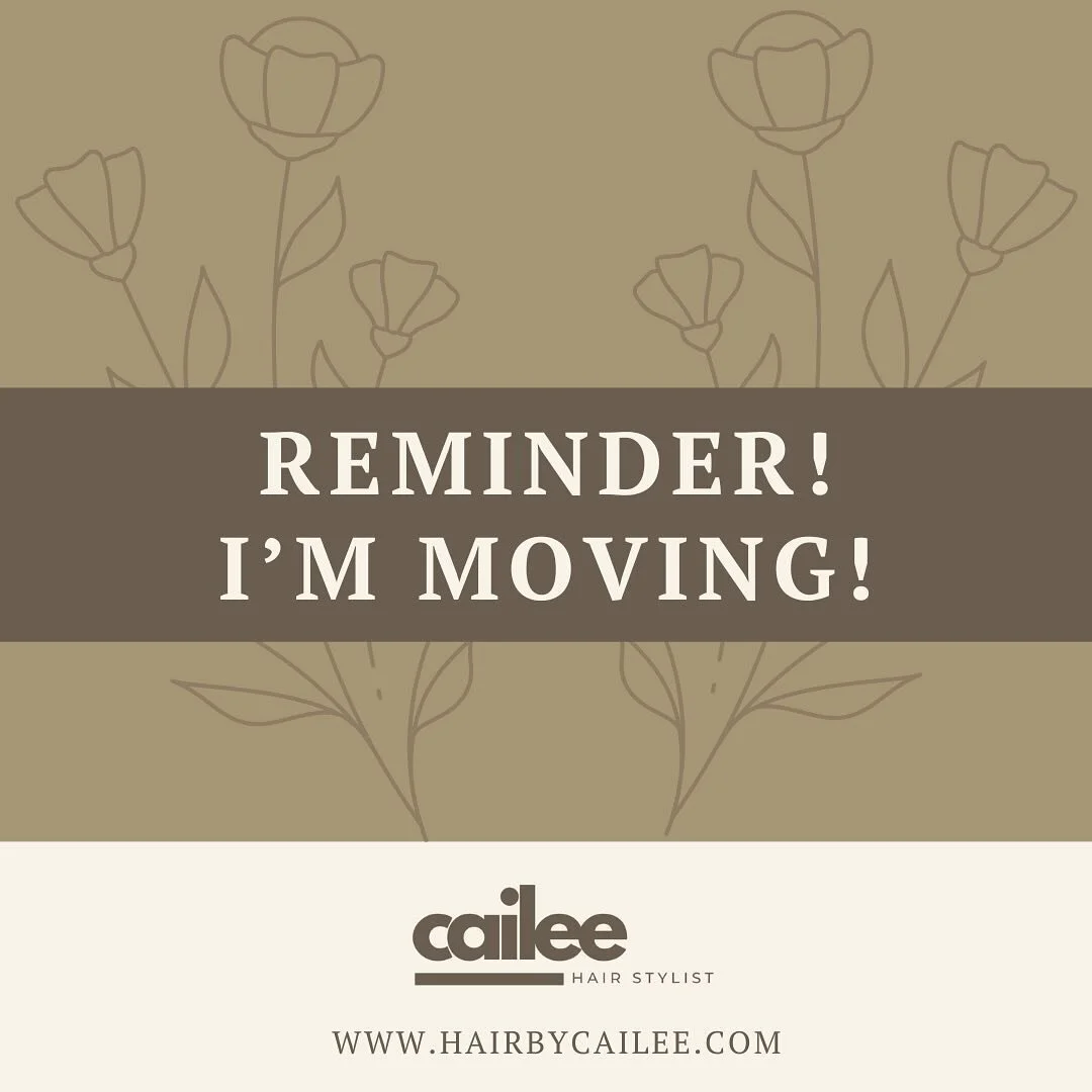 Just a friendly reminder! I am still at The Parlor Beauty Lounge until Friday, March 15th. My first day at Studio Collective will be Wednesday, March 20th. Studio Collective is located at 1615 Fields Blvd, Greenfield IN, 46140.