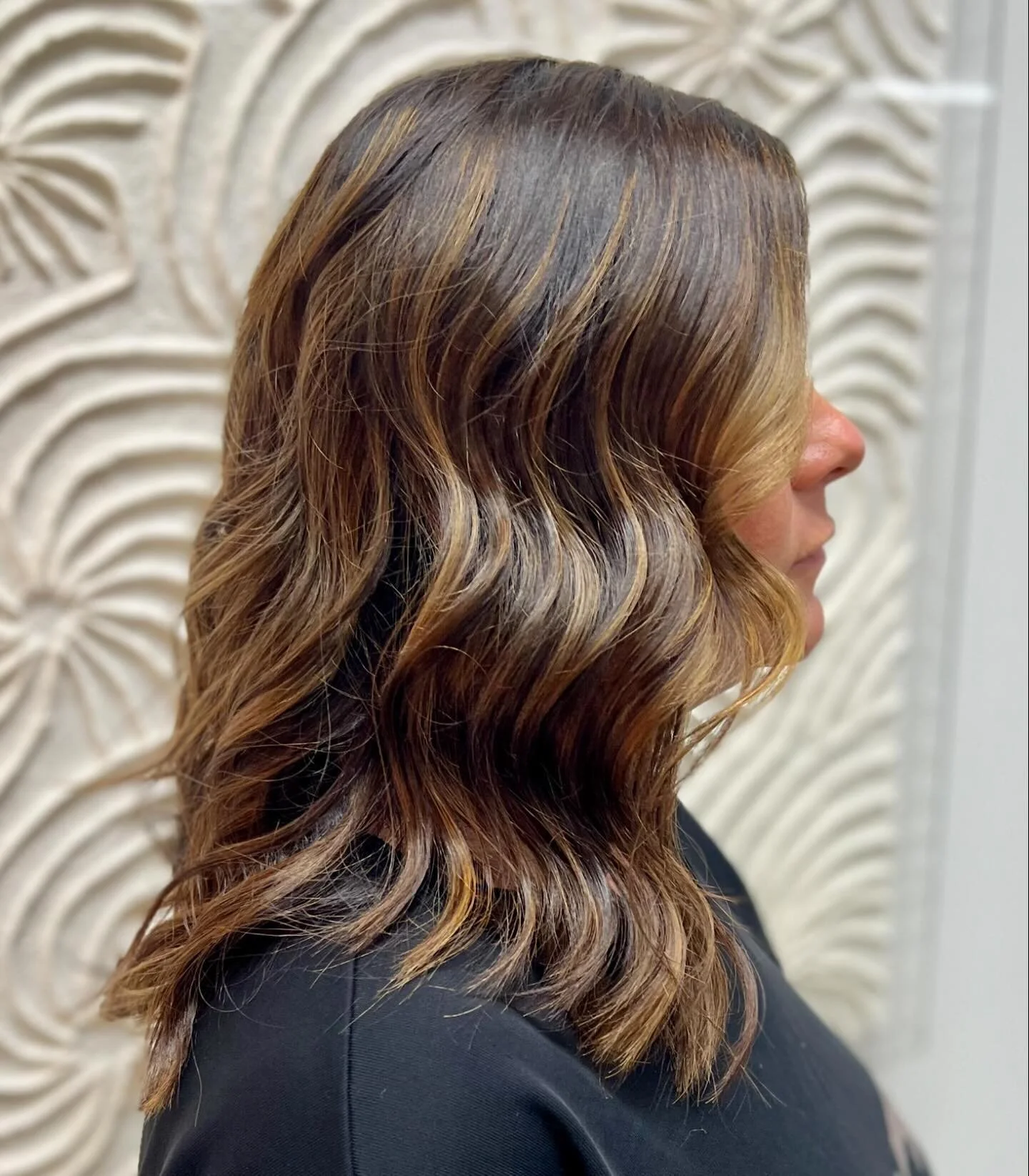 Balayage with a root touch up