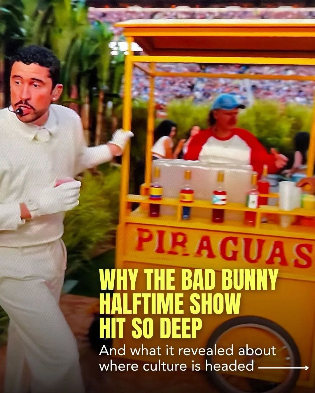 So many of us didn&rsquo;t just watch the @badbunnypr halftime show&hellip;we felt it.

Immigrant and diasporic neighborhoods rendered with care and specificity. 

Cultural heritage named, designed, and honored. Working-class life centered with digni