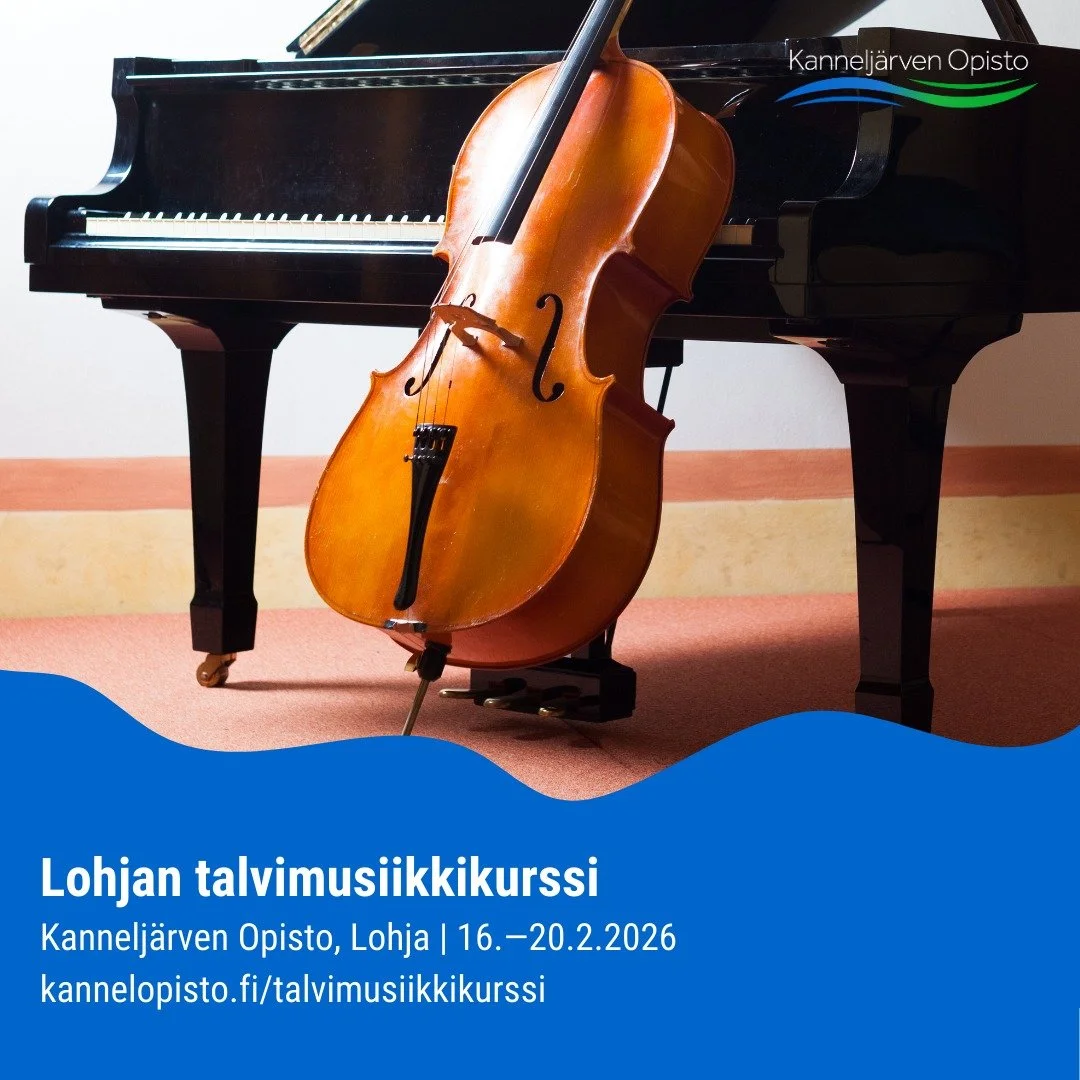 Kannelj&auml;rven Opisto j&auml;rjest&auml;&auml; helmikuussa musiikkikurssin. 

Kurssilla annetaan opetusta huilussa, harpussa, pianossa, viulussa, alttoviulussa ja sellossa.

Lue lis&auml;&auml; ja ilmoittaudu kurssille osoitteessa https://kannelop