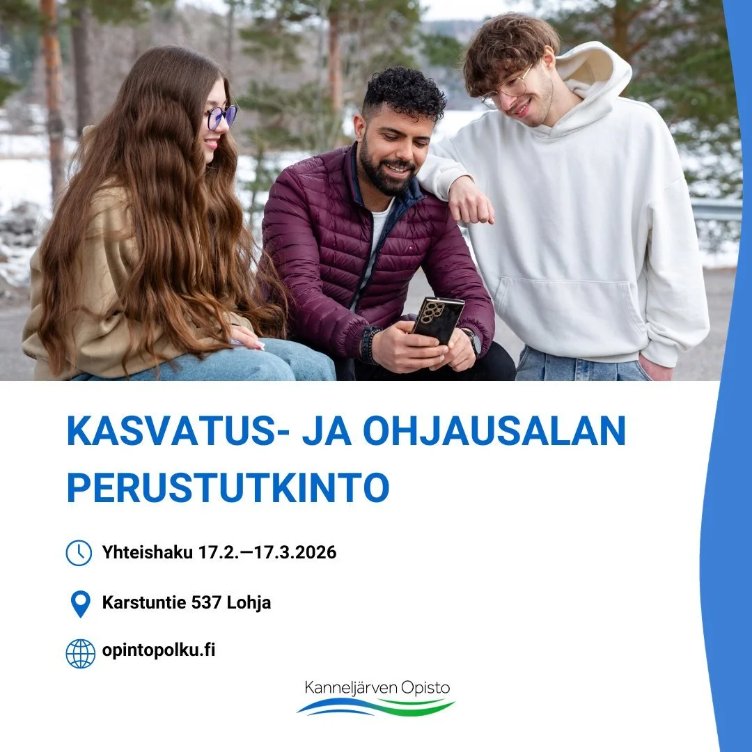 Hae opiskelemaan kasvatus- ja ohjausalaa yhteishaussa! 
Lis&auml;tietoja koulutuksesta: kannelopisto.fi/kasvatus-ja-ohjausalan-perustutkinto
Haku yhteishaussa: opintopolku.fi

#kannelj&auml;rvenopisto  #kasvatusjaohjausala  #lastenohjaaja #nuorisojay