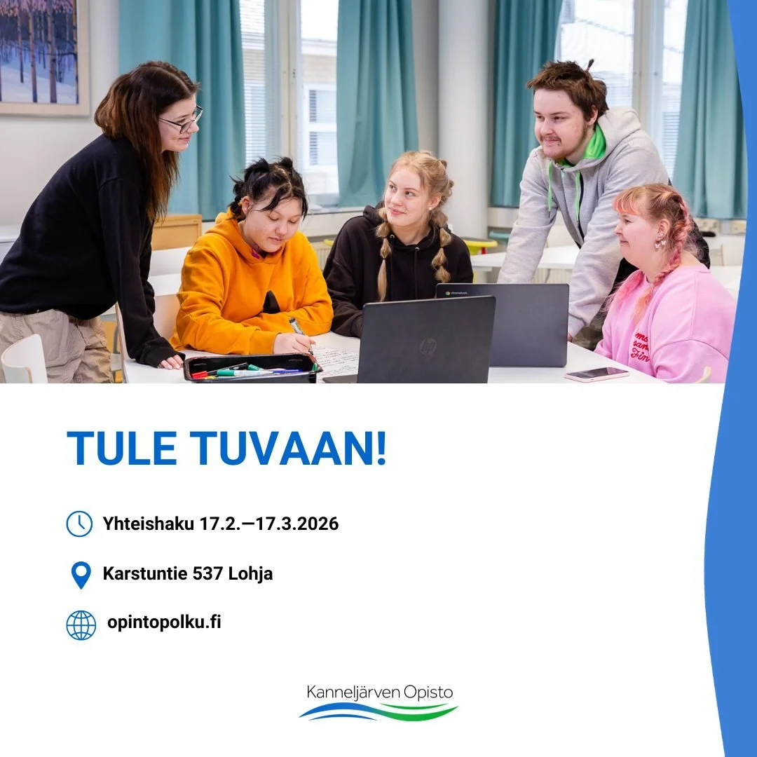 Hae tutkintokoulutukseen valmentavaan koulutukseen yhteishaussa!
Lis&auml;tietoja koulutuksesta: kannelopisto.fi/tuva-ja-opistovuosi
Haku yhteishaussa: opintopolku.fi

#kannelj&auml;rvenopisto #tuva #tutkintokoulutukseenvalmentavakoulutus  #yhteishak