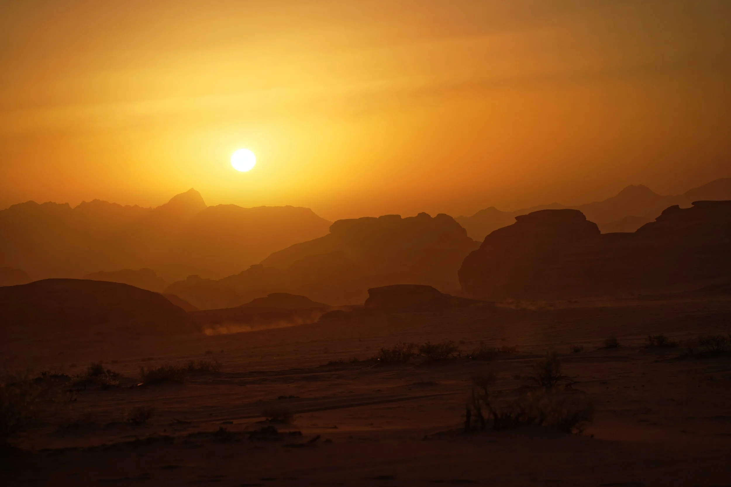 Landscape photo of sunset at Bajdah Nature Reserve Neom Saudia Arabia 