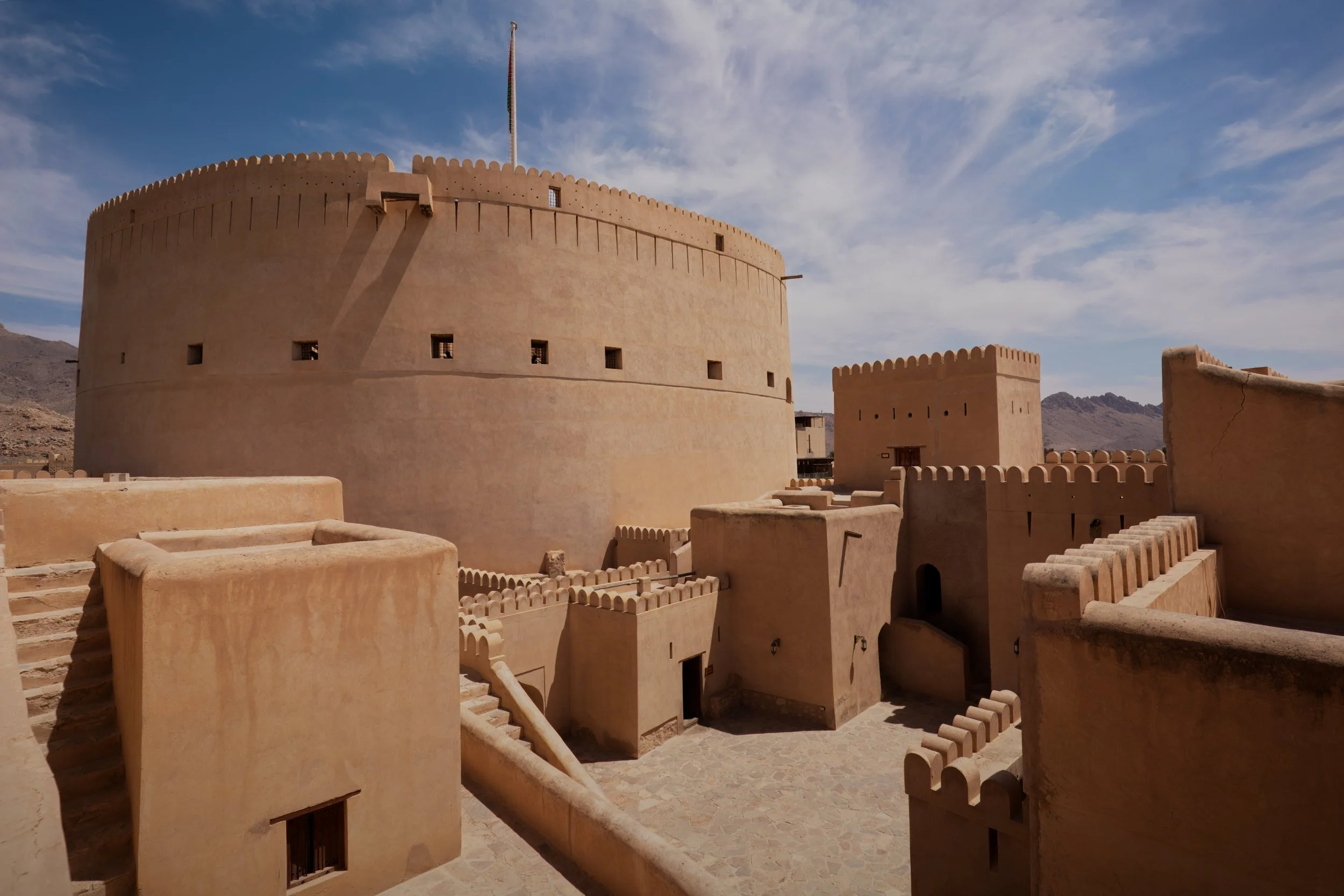 Nizwa Fort Oman medieval middle eastern historical fort in the desert