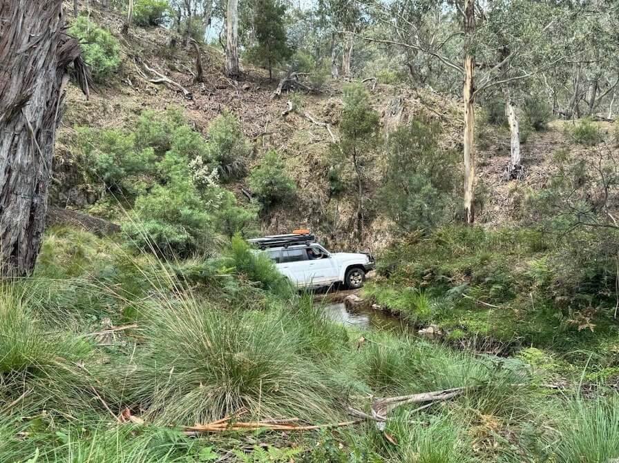 Vehicle crossing creek in Abercrombie River National Park