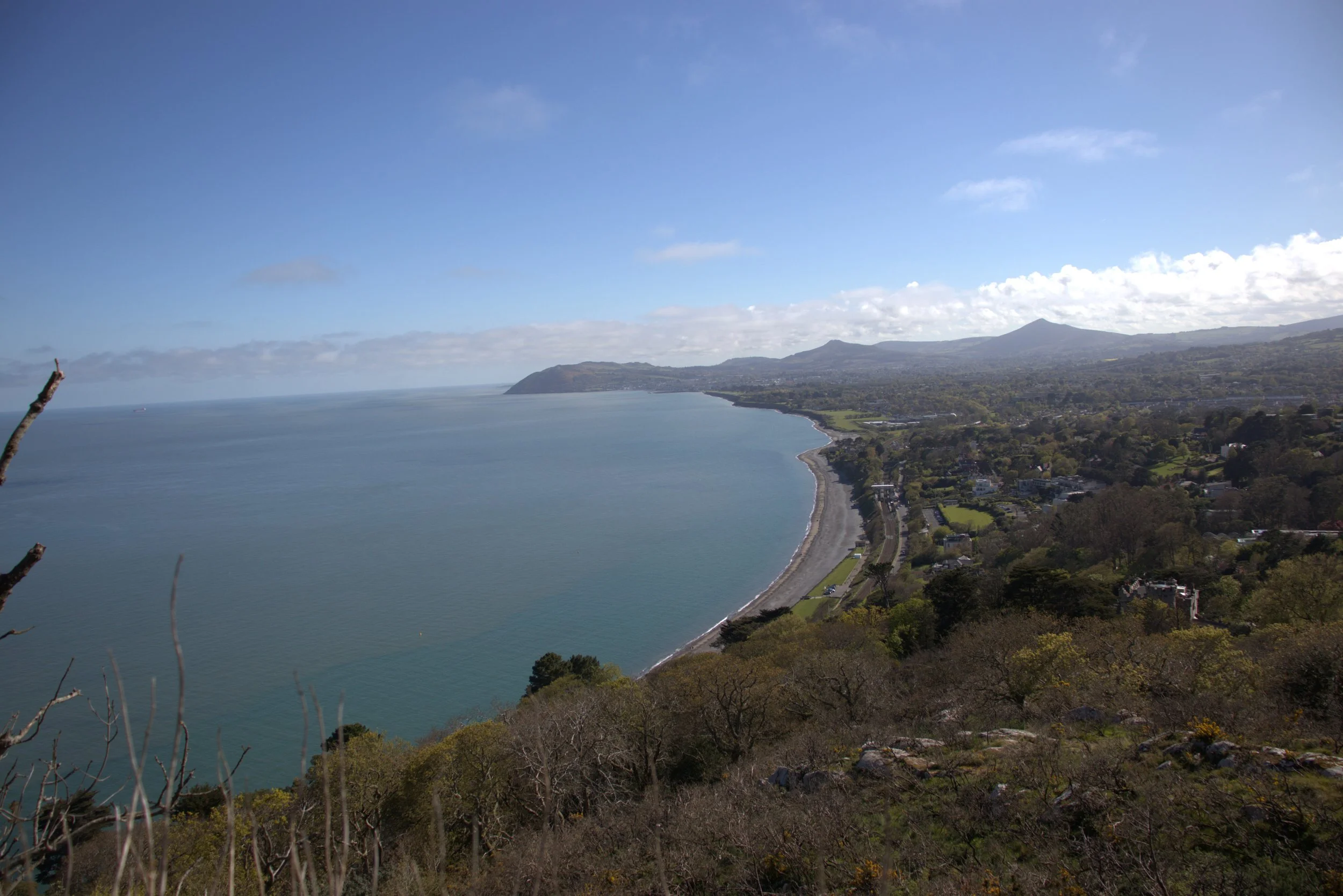 View over Killiney Bay along the Granite Coast Dún Laoghaire walking tour