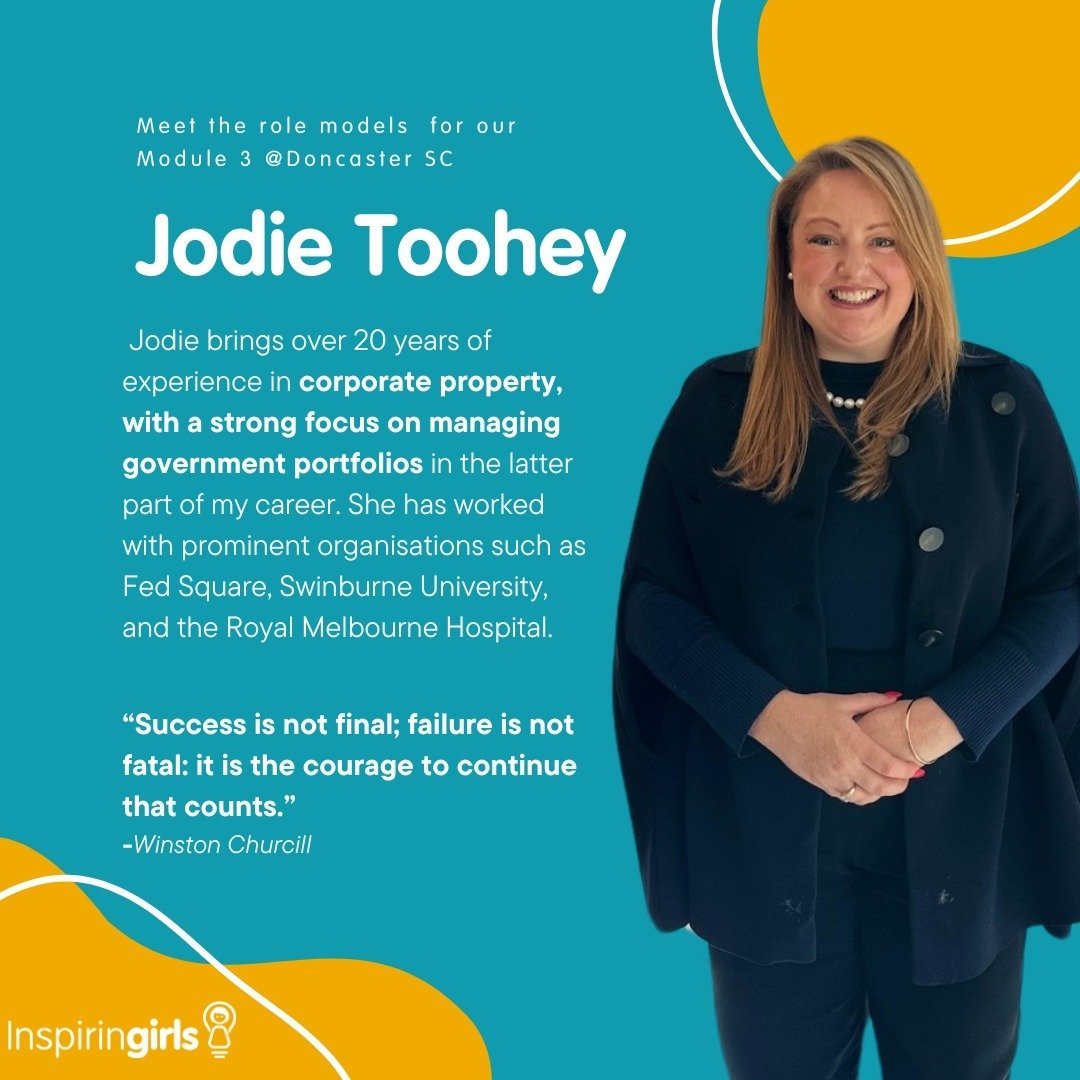 Meet one of our Role Models for Module 3 at Doncaster Secondary College! 🎉

As a professional in corporate property, Jodie will be sharing with us her remarkable achievements and experience throughout her 20 years of career. 

With this passion, she