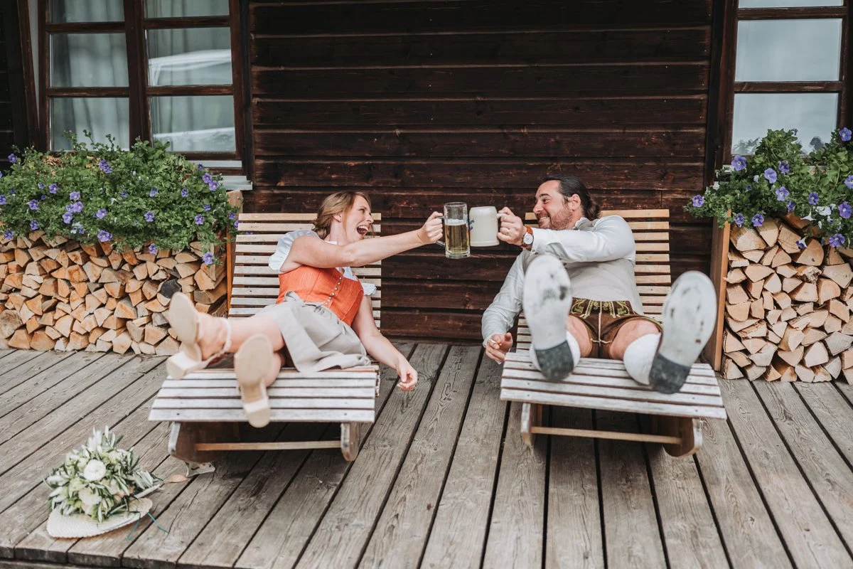 Brautpaar-Shooting Almbad Huberspitz – Hochzeit, Almbad Huberspitz, Schliersee, Berghochzeit