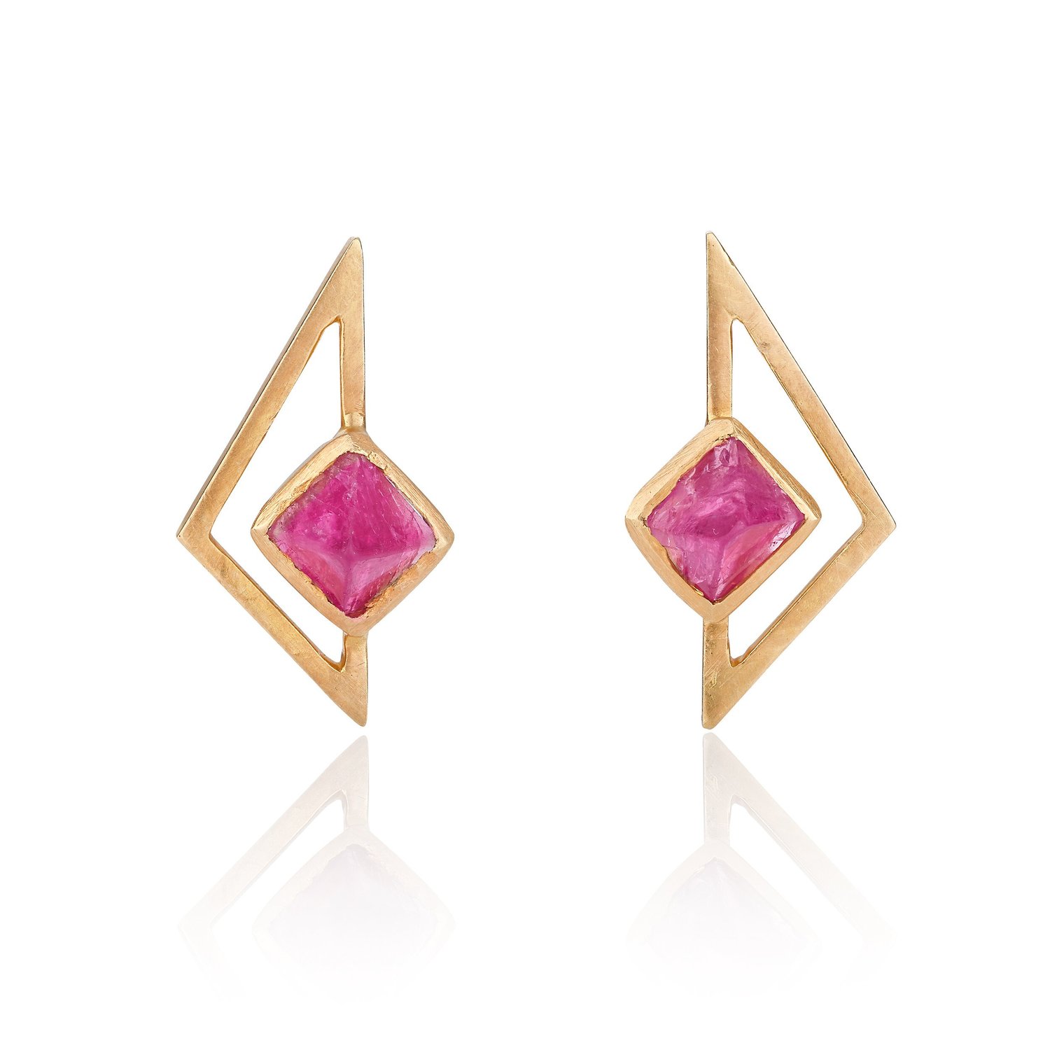 Turquoise Mountain Red Spinel Stud Earrings — The Rock Hound 