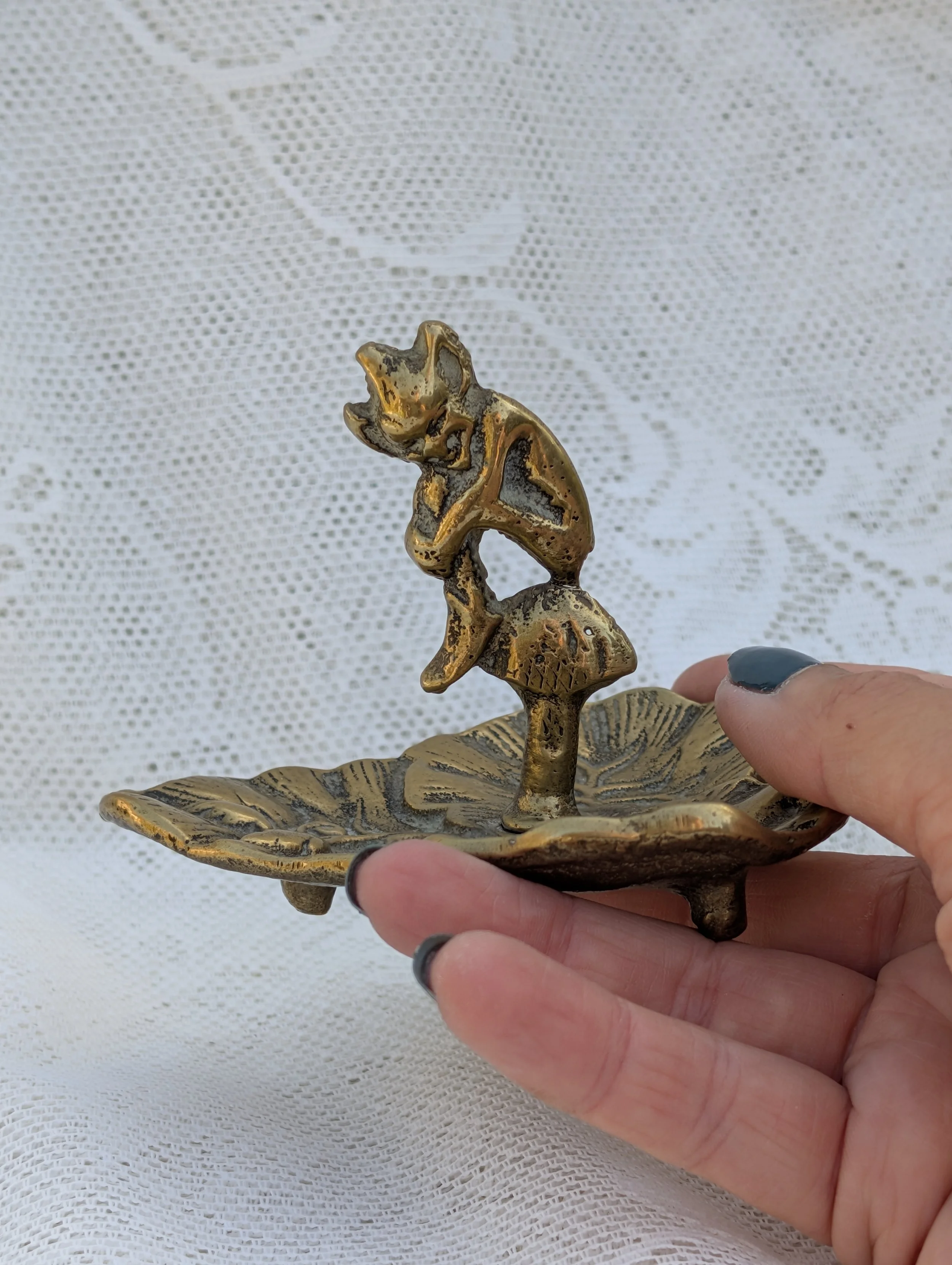 Vintage Italian - Imp Elf Brass Trinket Dish