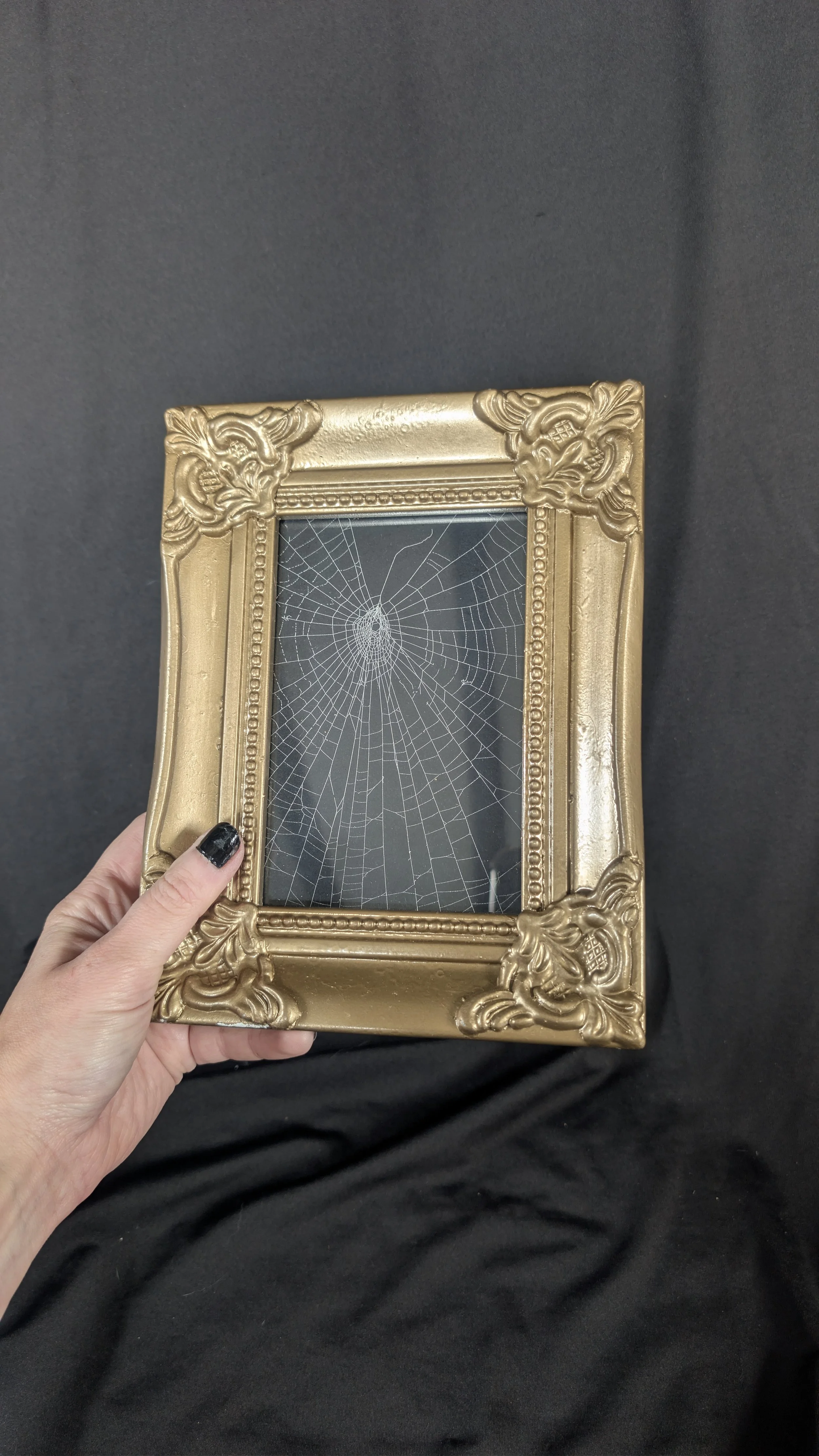 Spiderweb - Antique Gold Rectangle Frame